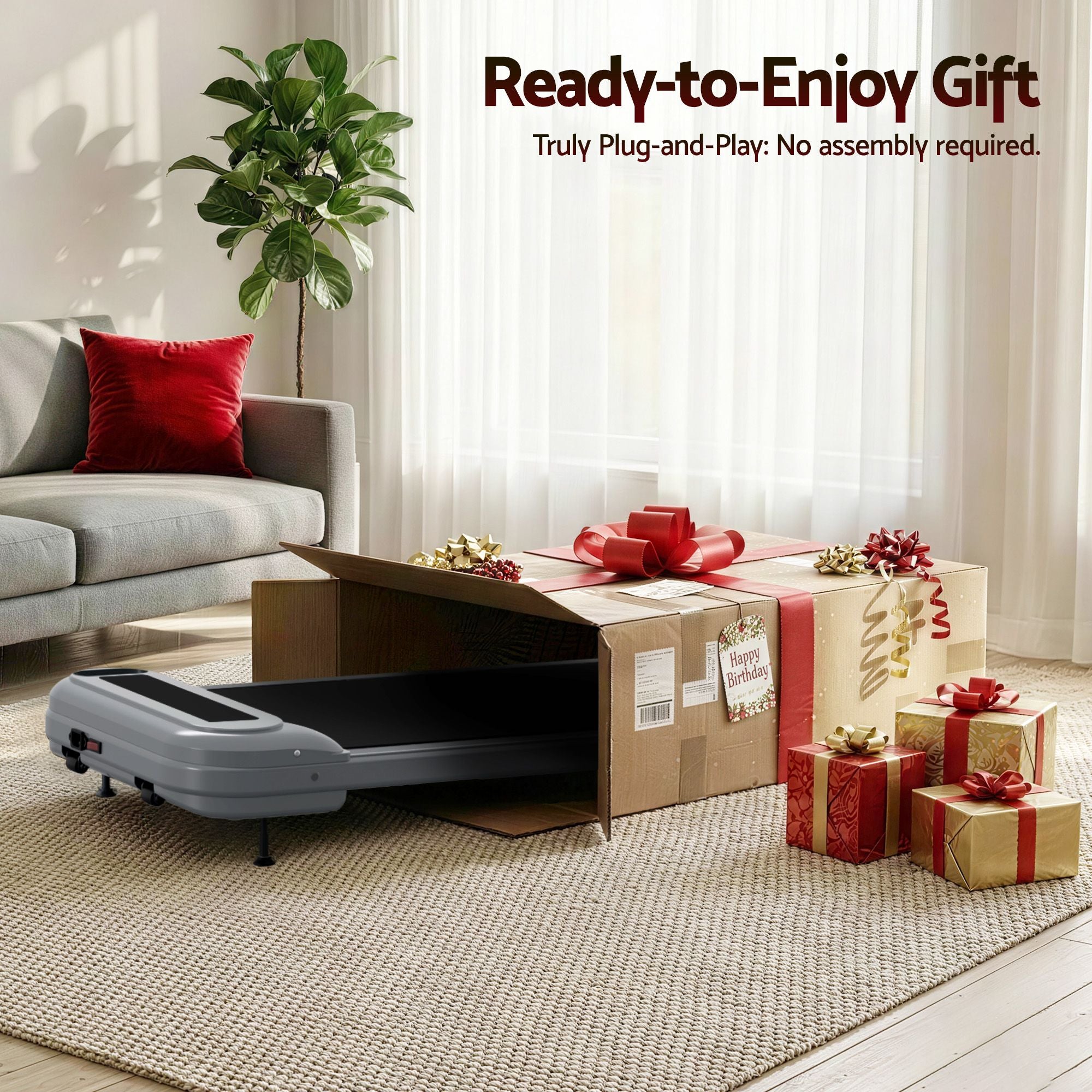 Everfit 3 in 1 Treadmill Electric Walking Pad with Incline Under Desk Home Gym