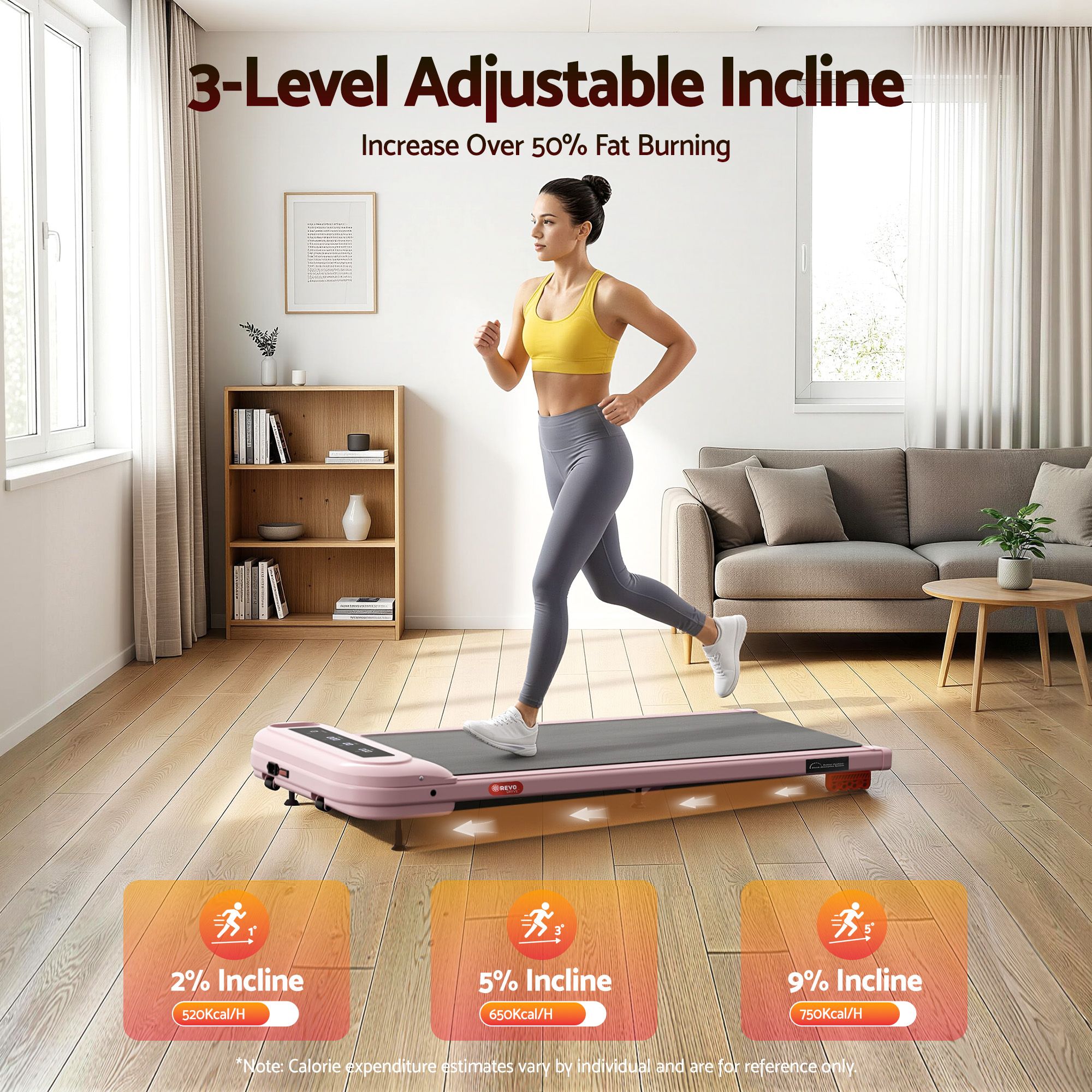 Everfit 3 in 1 Treadmill Electric Walking Pad with Incline Under Desk Home Gym
