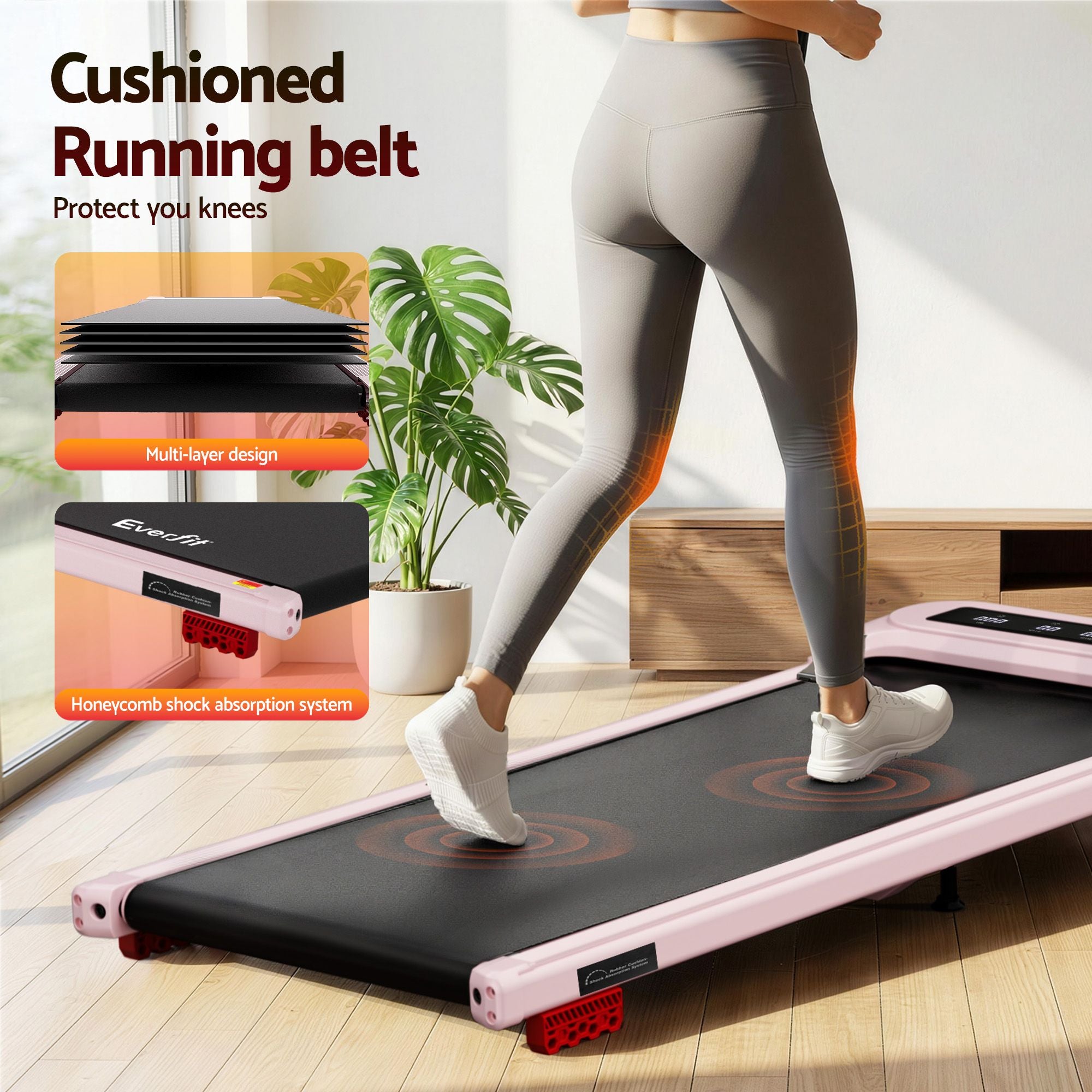 Everfit 3 in 1 Treadmill Electric Walking Pad with Incline Under Desk Home Gym