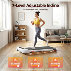 Everfit 3 in 1 Treadmill Electric Walking Pad with Incline Under Desk Home Gym
