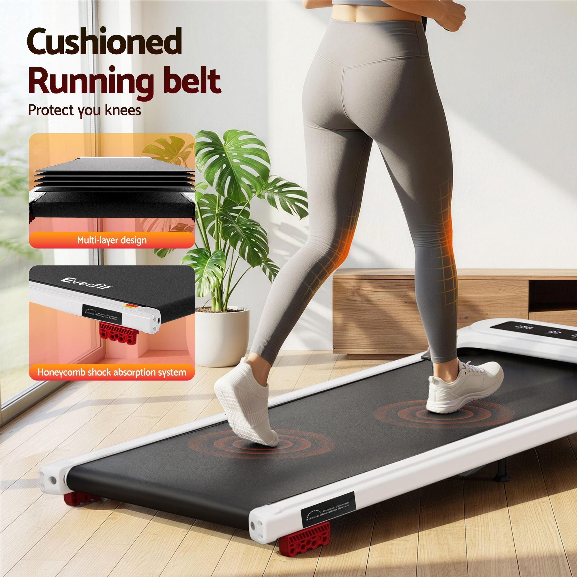 Everfit 3 in 1 Treadmill Electric Walking Pad with Incline Under Desk Home Gym