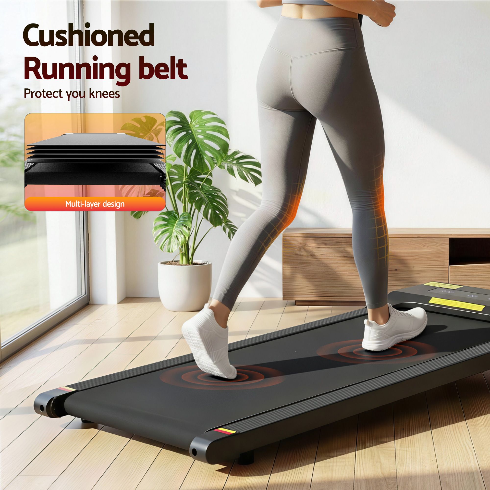 Everfit 2 in 1 Treadmill Electric Walking Pad Under Desk Home Gym Fitness 400mm