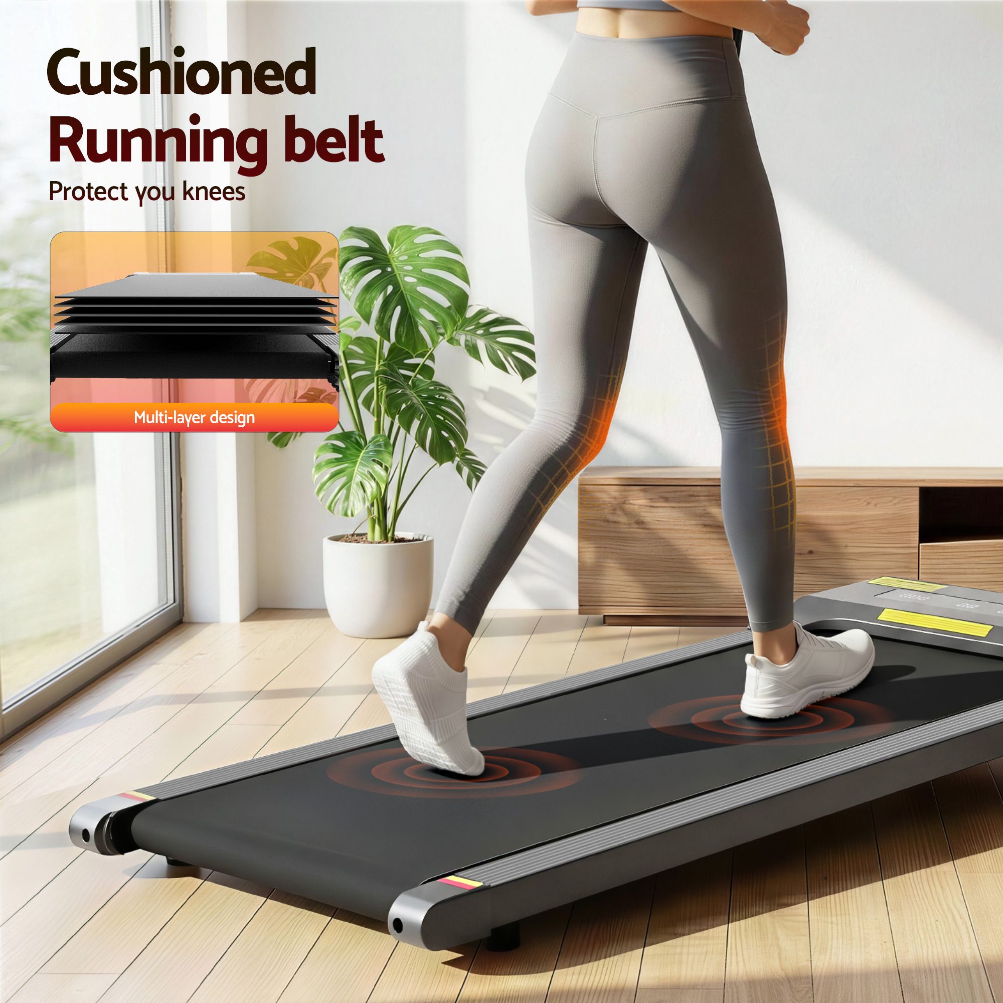 Everfit 2 in 1 Treadmill Electric Walking Pad Under Desk Home Gym Fitness 400mm