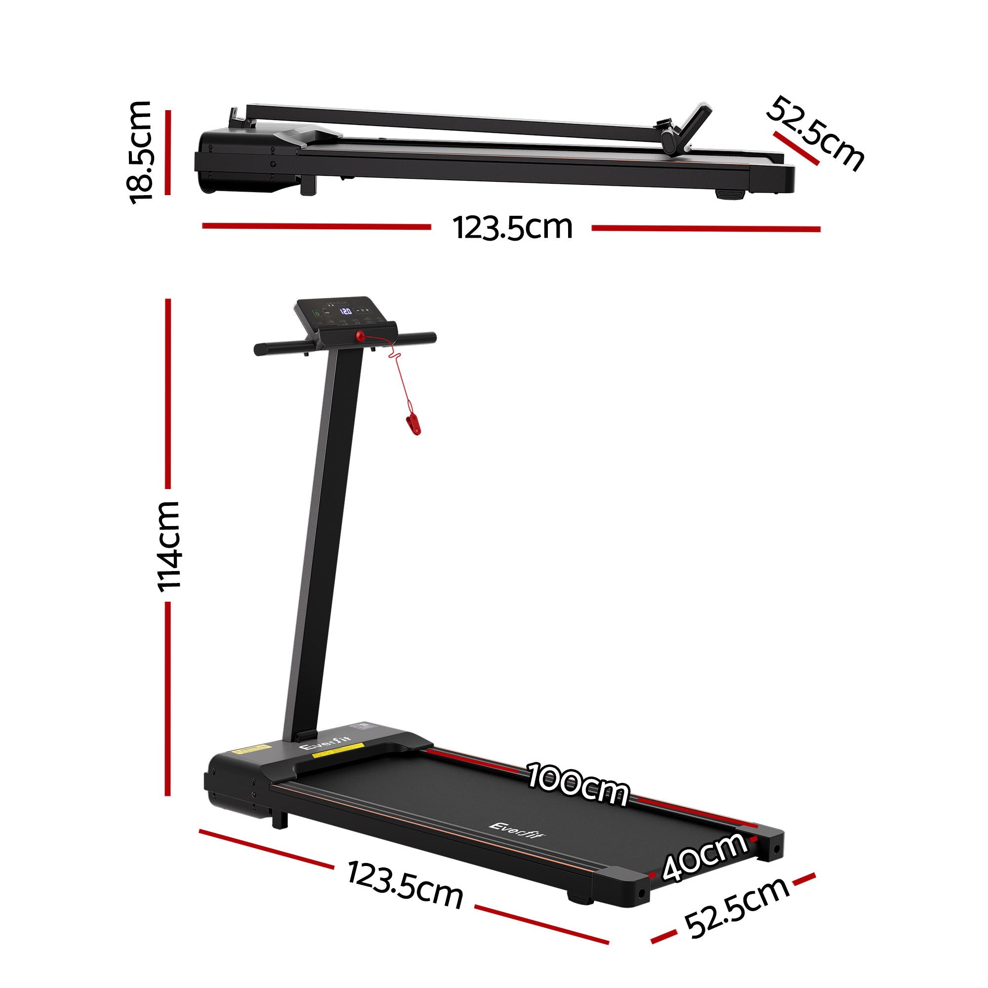 Everfit Walking Pad Treadmill 2 in 1 Foldable for Home Gym 40cm Wide Belt 12