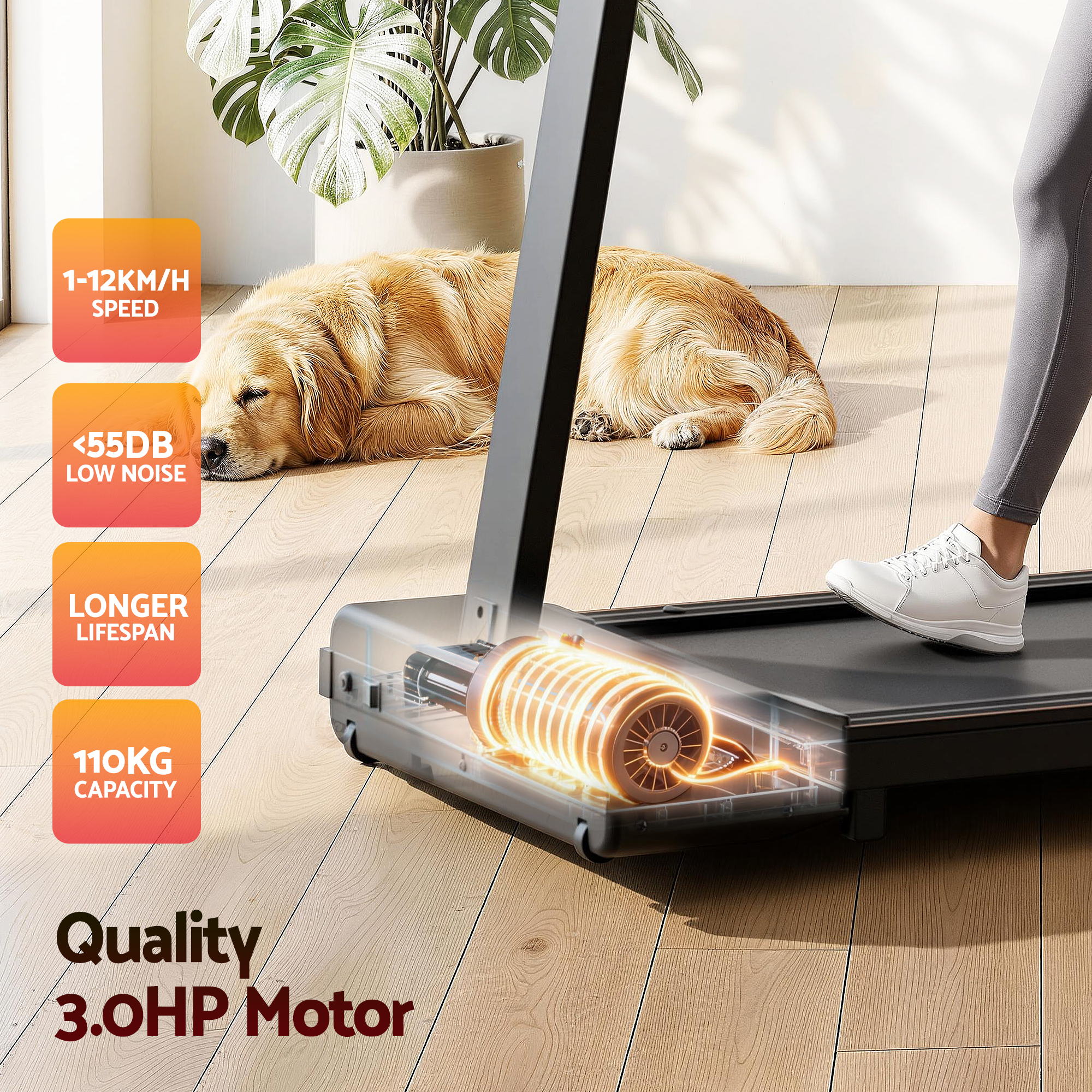 Everfit Walking Pad Treadmill 2 in 1 Foldable for Home Gym 40cm Wide Belt 12