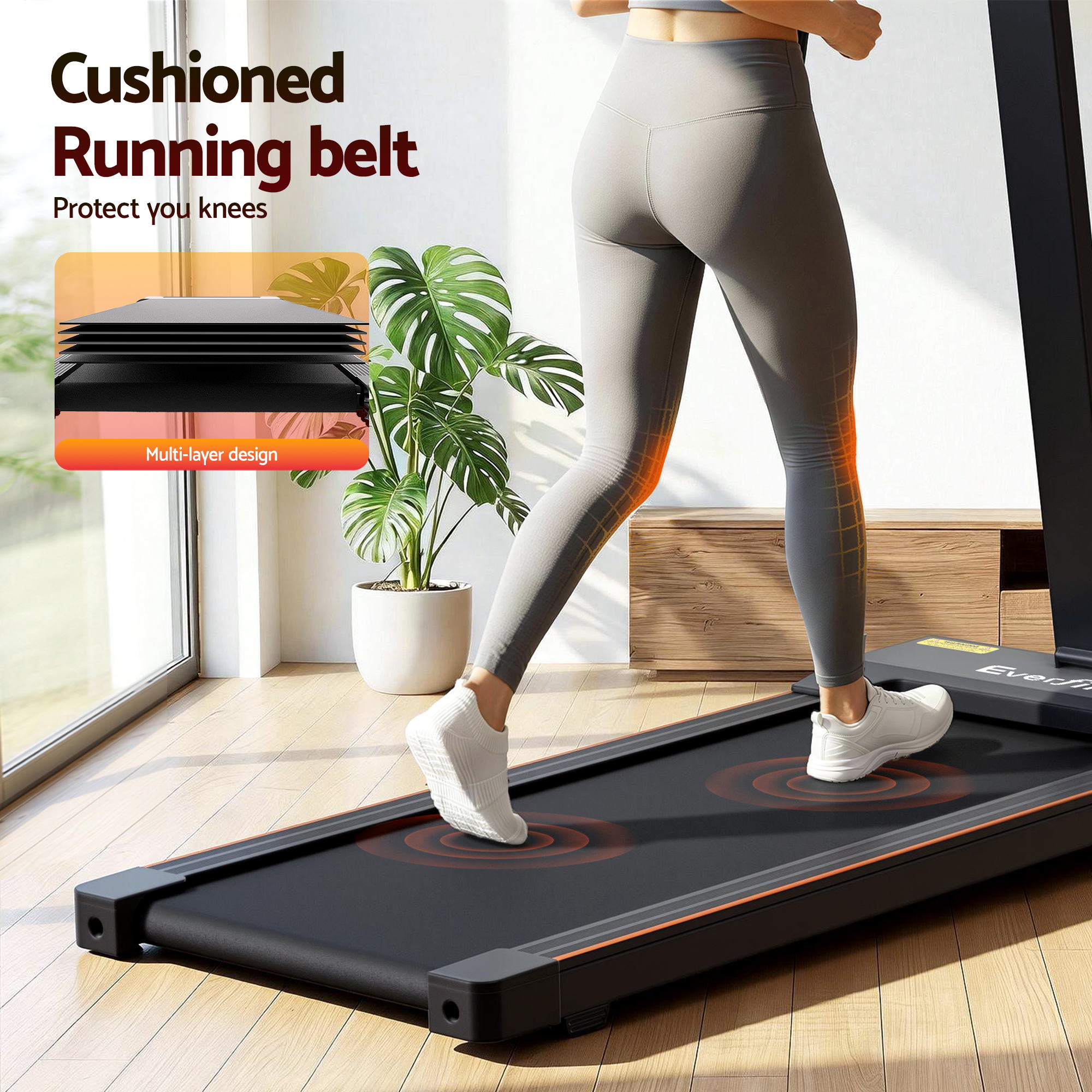 Everfit Walking Pad Treadmill 2 in 1 Foldable for Home Gym 40cm Wide Belt 12