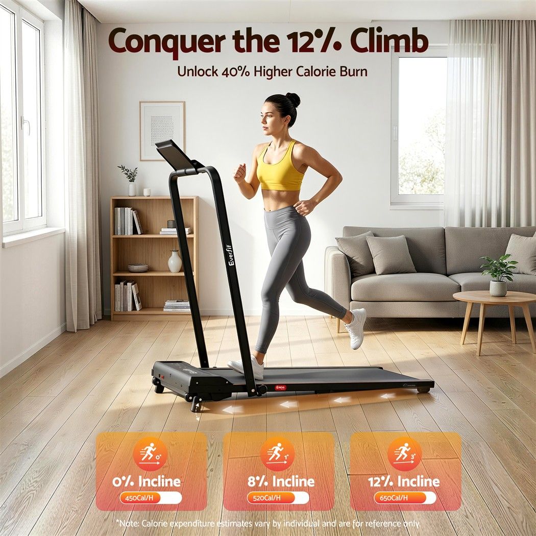 Everfit 3 in 1 Walking Pad Treadmill 12% Incline Foldable Under Desk Treadmills