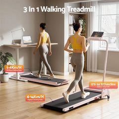 Everfit 3 in 1 Walking Pad Treadmill 12% Incline Foldable Under Desk Treadmills