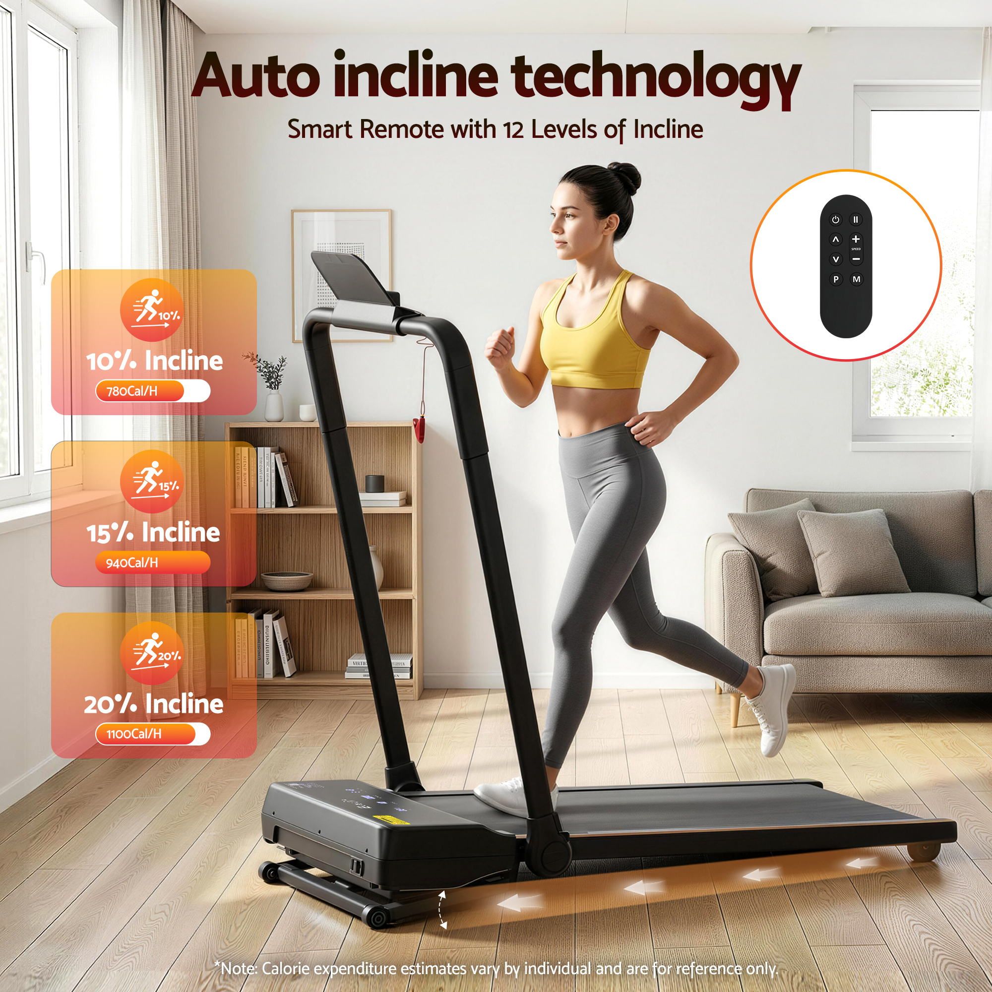 Everfit 3 in 1 Walking Pad Treadmill 20% Auto Incline Under Desk Foldable