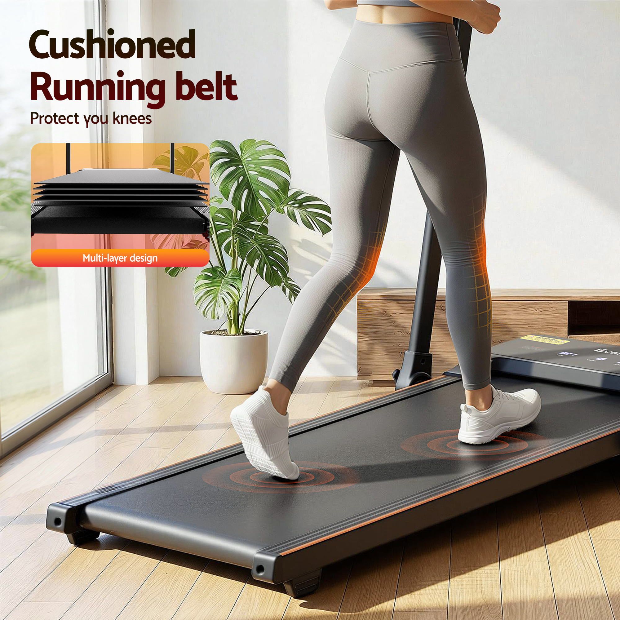 Everfit 3 in 1 Walking Pad Treadmill 20% Auto Incline Under Desk Foldable