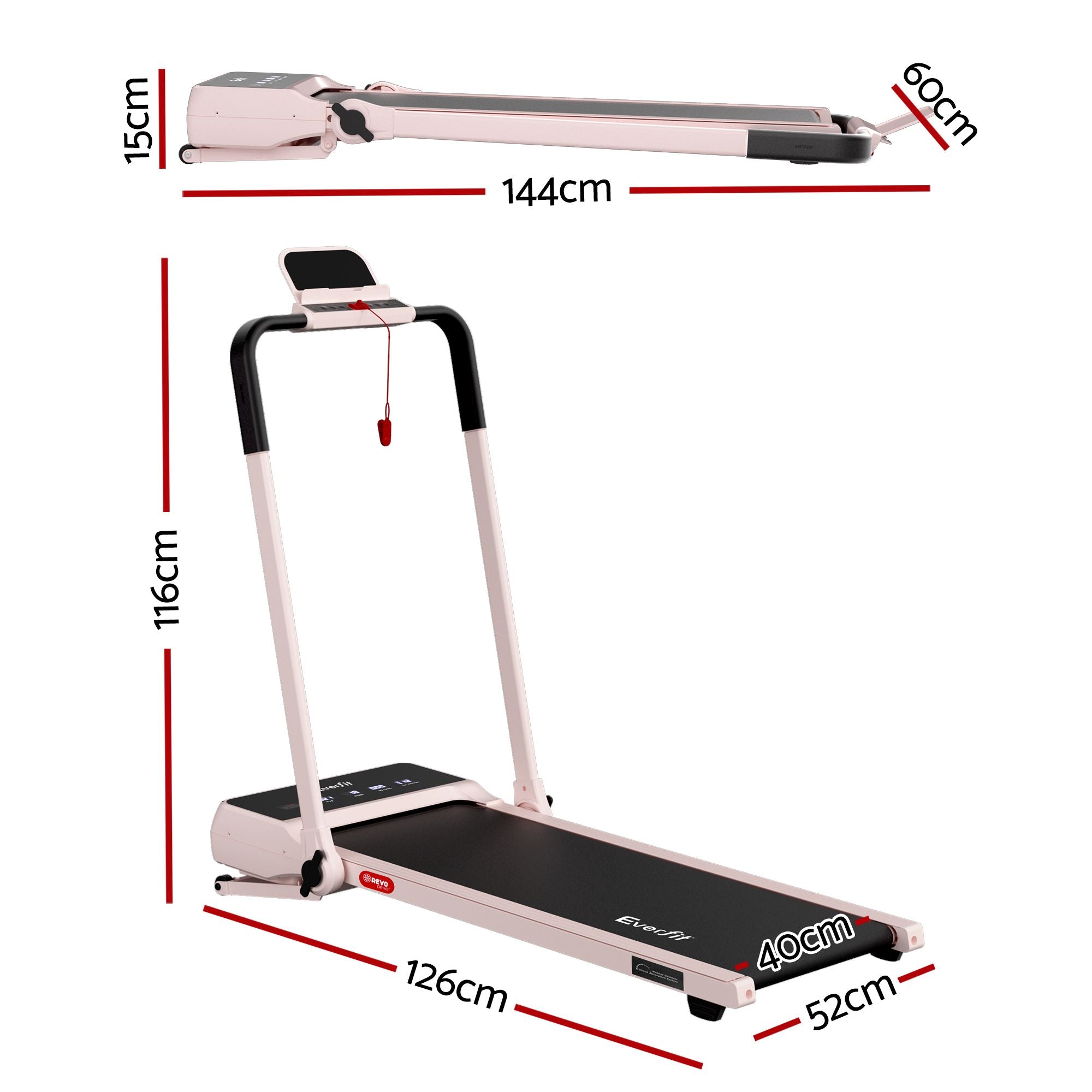 Everfit 3 in 1 Walking Pad Treadmill 20% Auto Incline Under Desk Foldable
