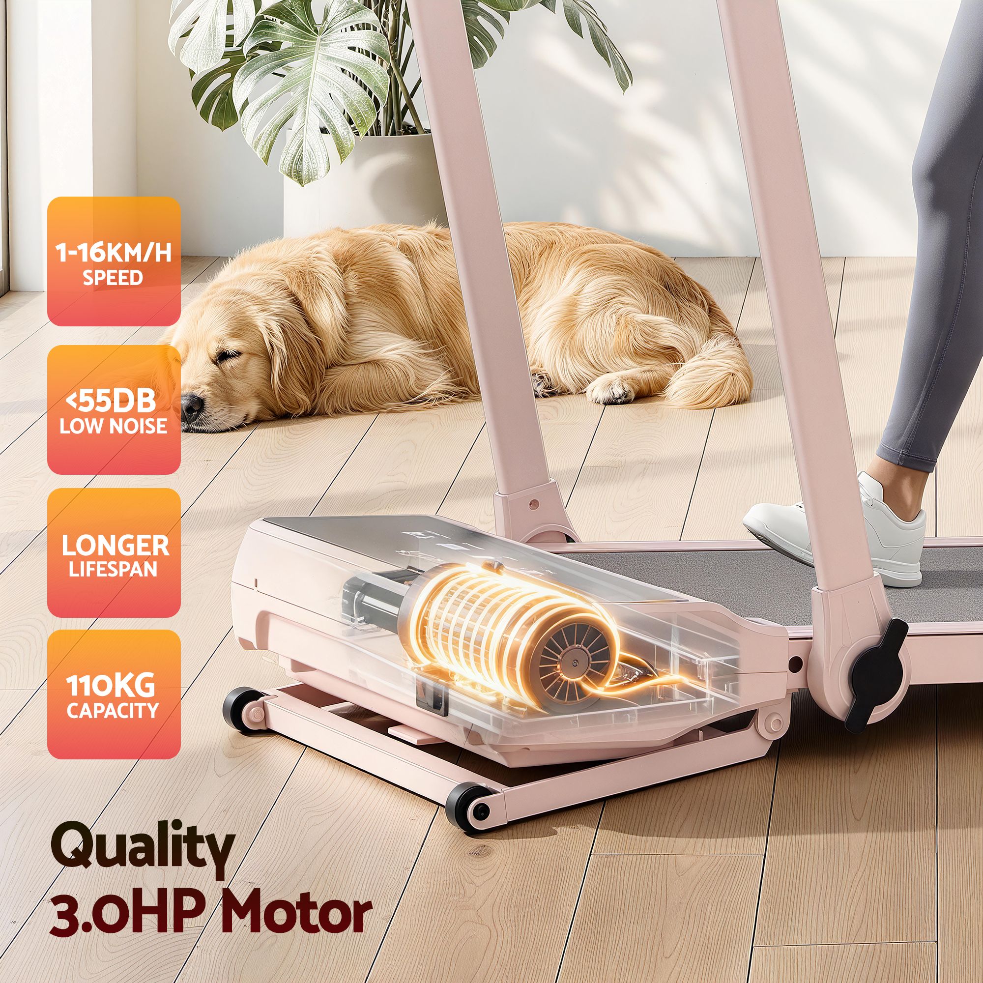 Everfit 3 in 1 Walking Pad Treadmill 20% Auto Incline Under Desk Foldable