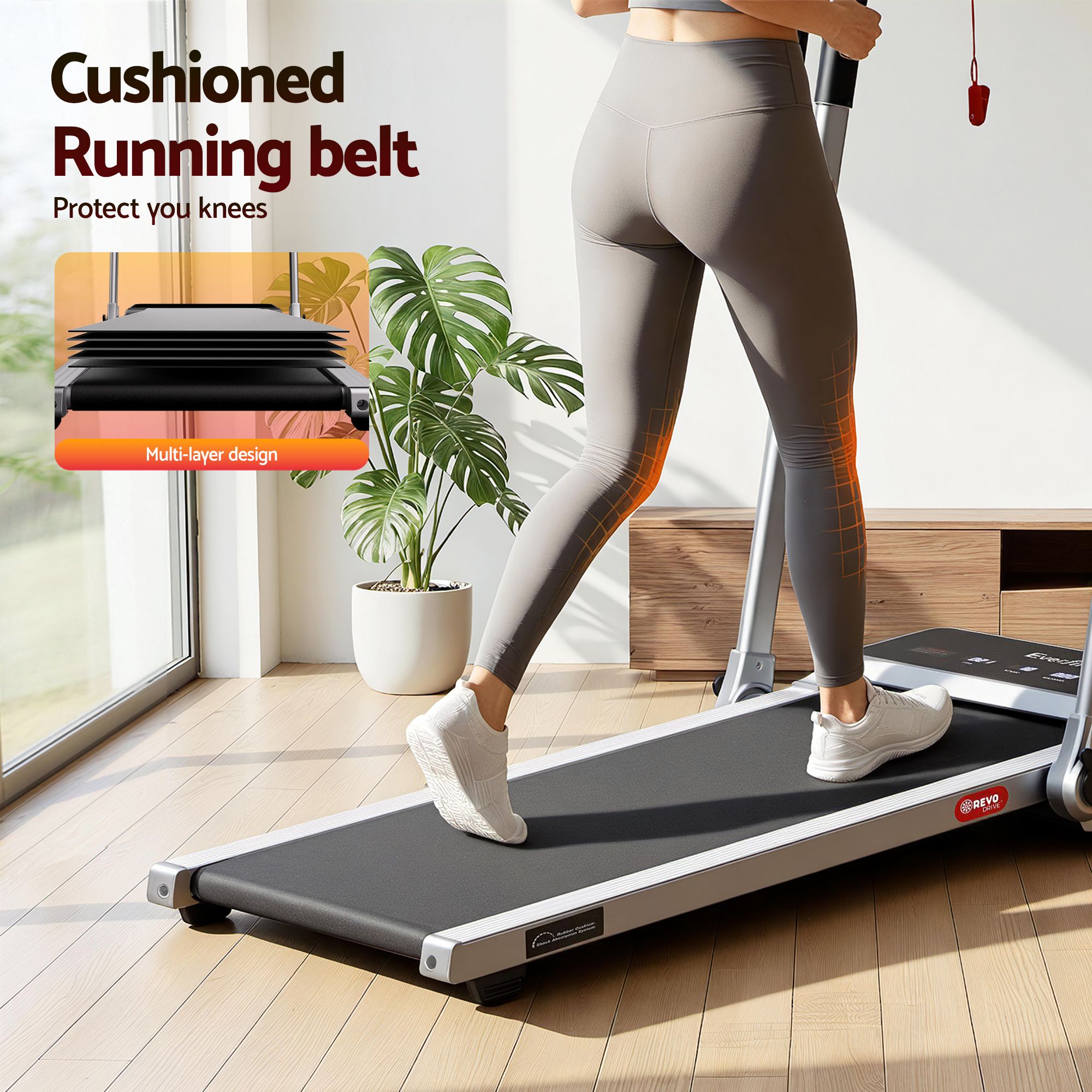 Everfit 3 in 1 Walking Pad Treadmill 20% Auto Incline Under Desk Foldable