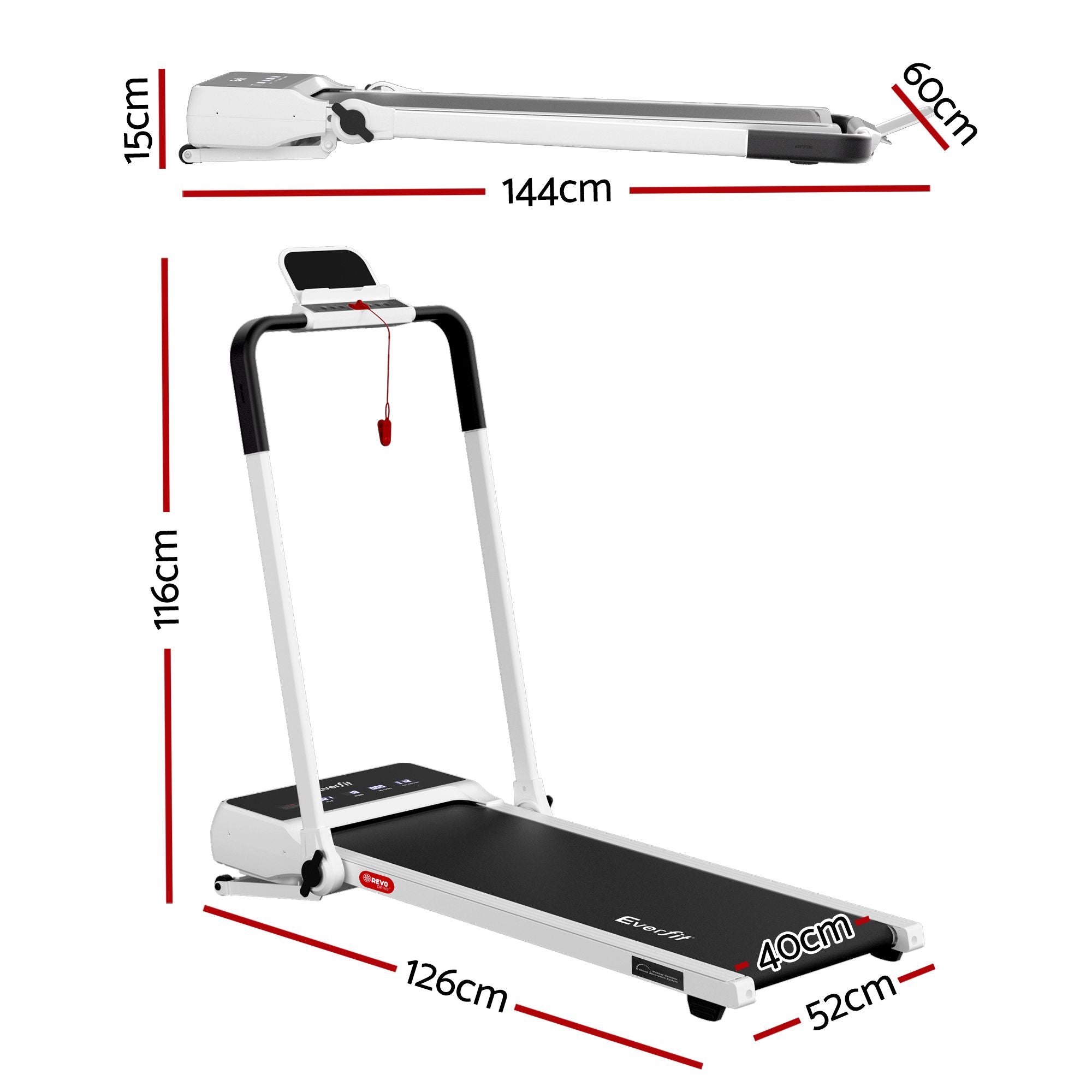 Everfit 3 in 1 Walking Pad Treadmill 20% Auto Incline Under Desk Foldable