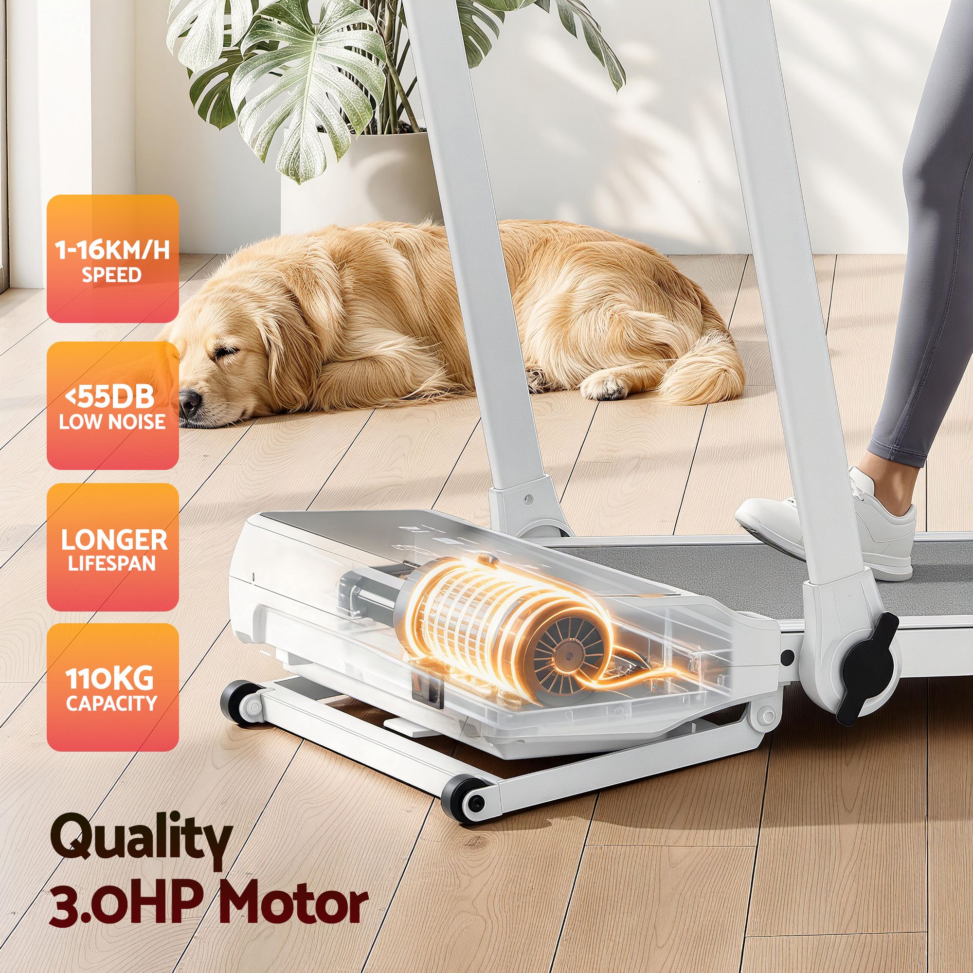 Everfit 3 in 1 Walking Pad Treadmill 20% Auto Incline Under Desk Foldable