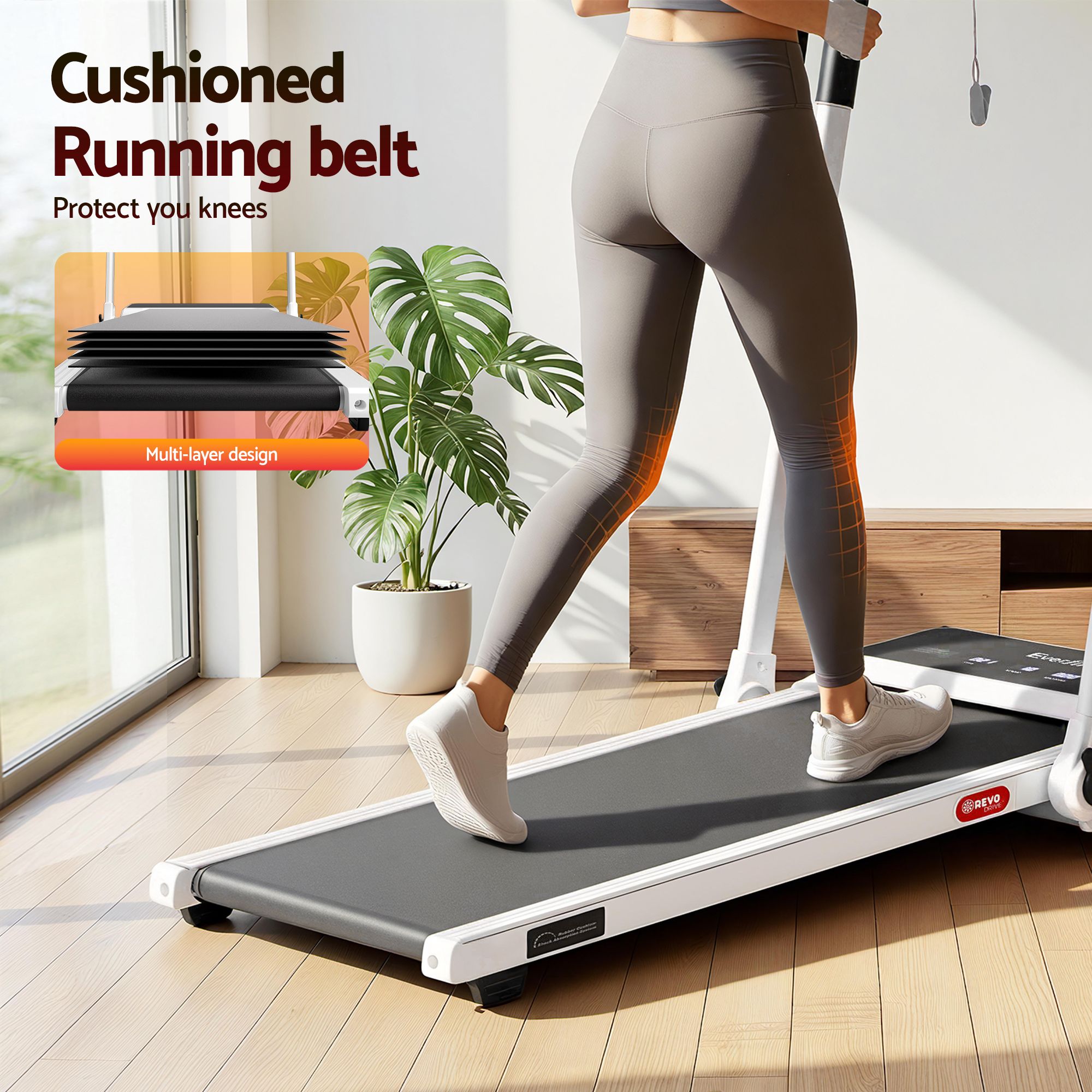 Everfit 3 in 1 Walking Pad Treadmill 20% Auto Incline Under Desk Foldable