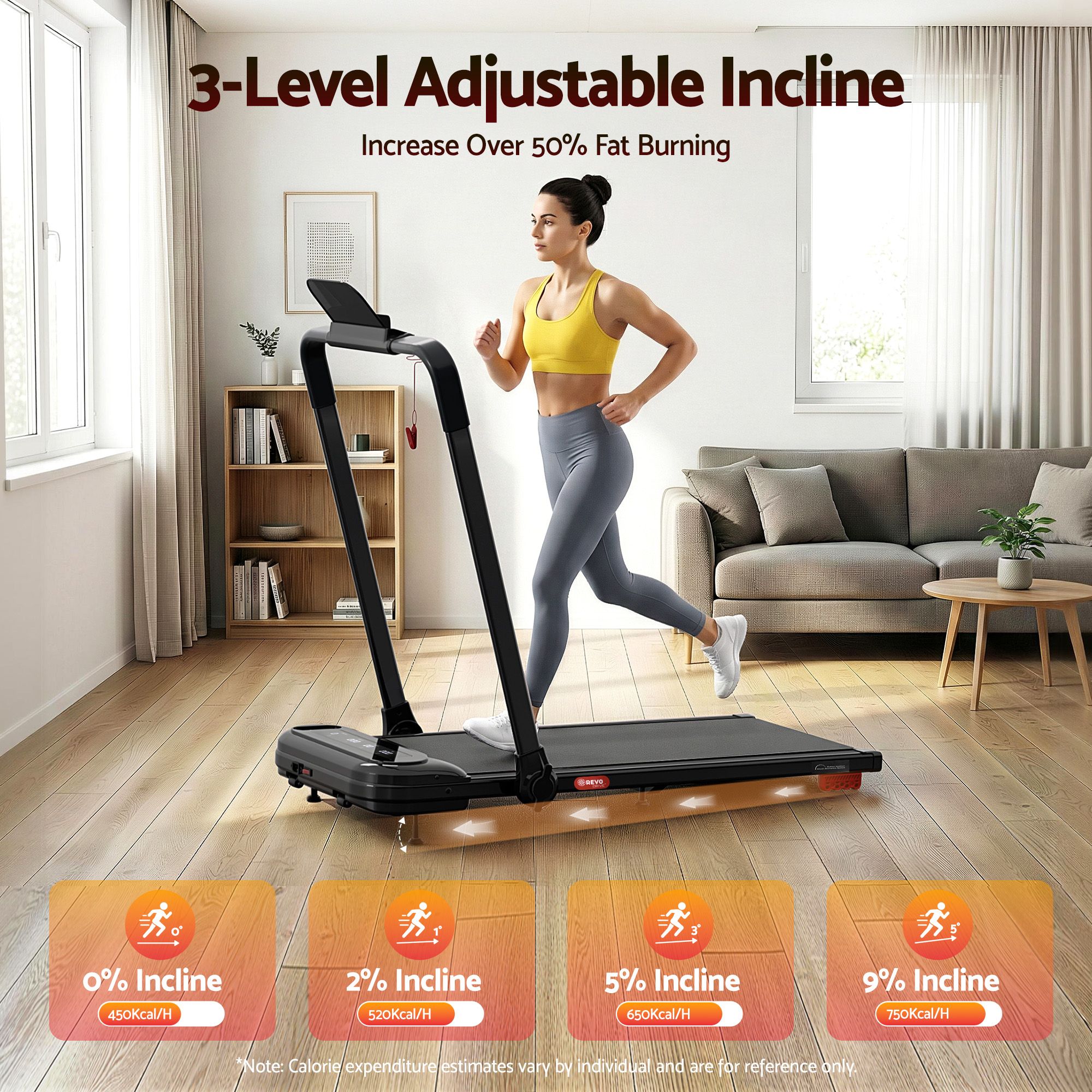 Everfit 3 in1 Treadmill Electric Walking Pad with Incline Foldable for Home Gym
