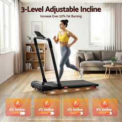 Everfit 3 in1 Treadmill Electric Walking Pad with Incline Foldable for Home Gym