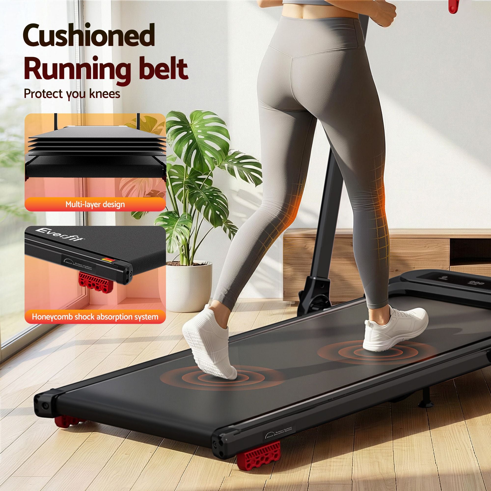 Everfit 3 in1 Treadmill Electric Walking Pad with Incline Foldable for Home Gym