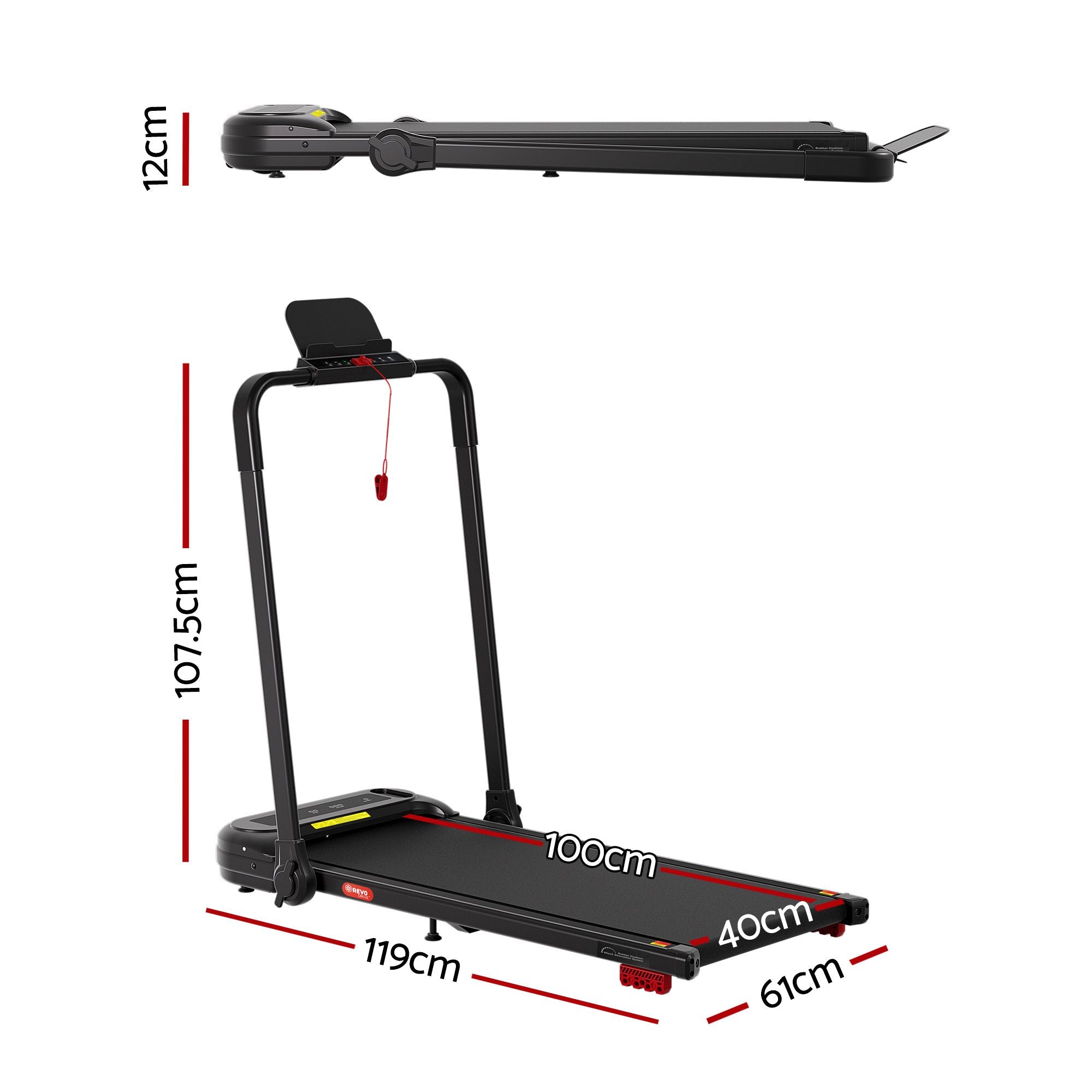 Everfit 3 in1 Treadmill Electric Walking Pad with Incline Foldable for Home Gym
