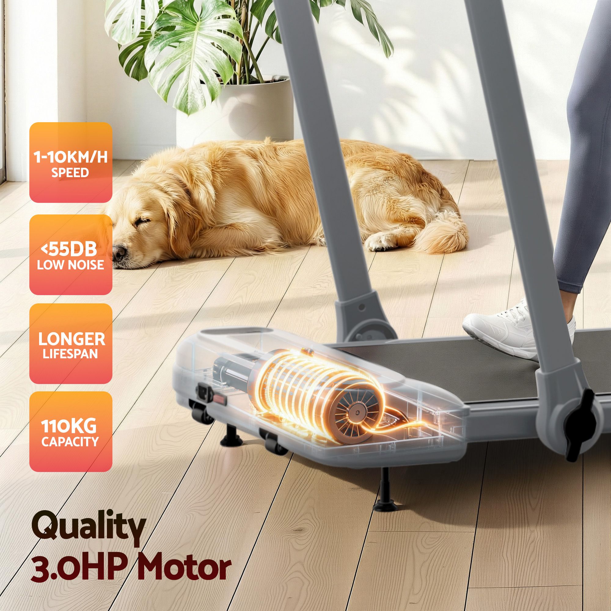 Everfit 3 in 1 Treadmill Electric Walking Pad with Incline Foldable for Home Gym