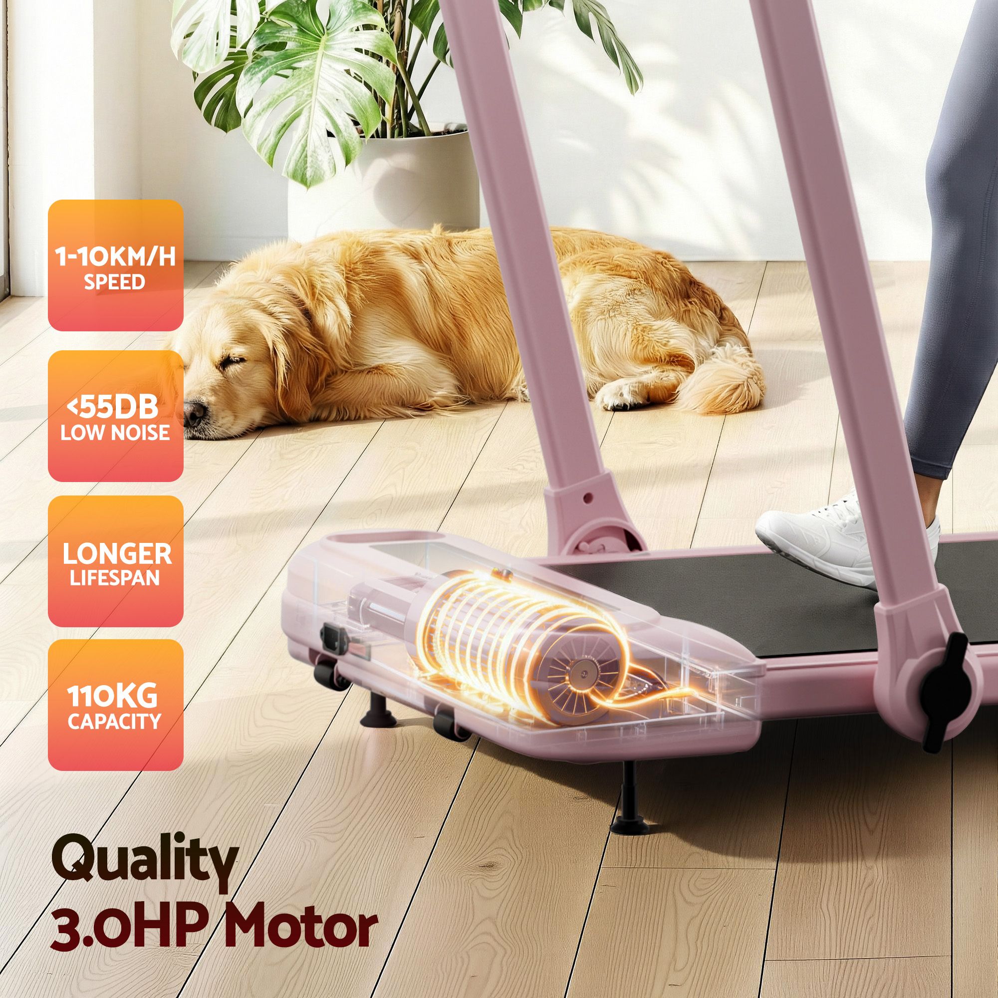 Everfit 3 in 1 Treadmill Electric Walking Pad with Incline Foldable for Home Gym