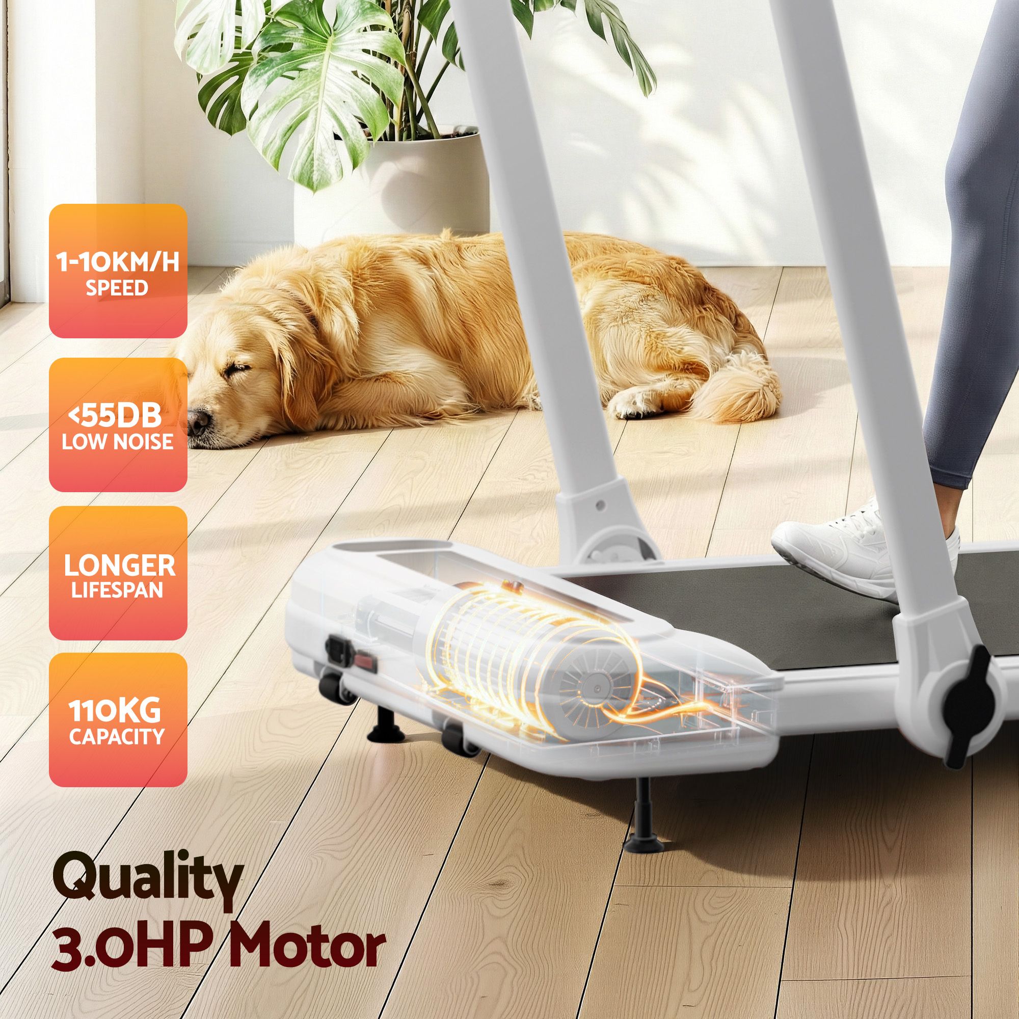 Everfit 3 in 1 Treadmill Electric Walking Pad with Incline Foldable for Home Gym