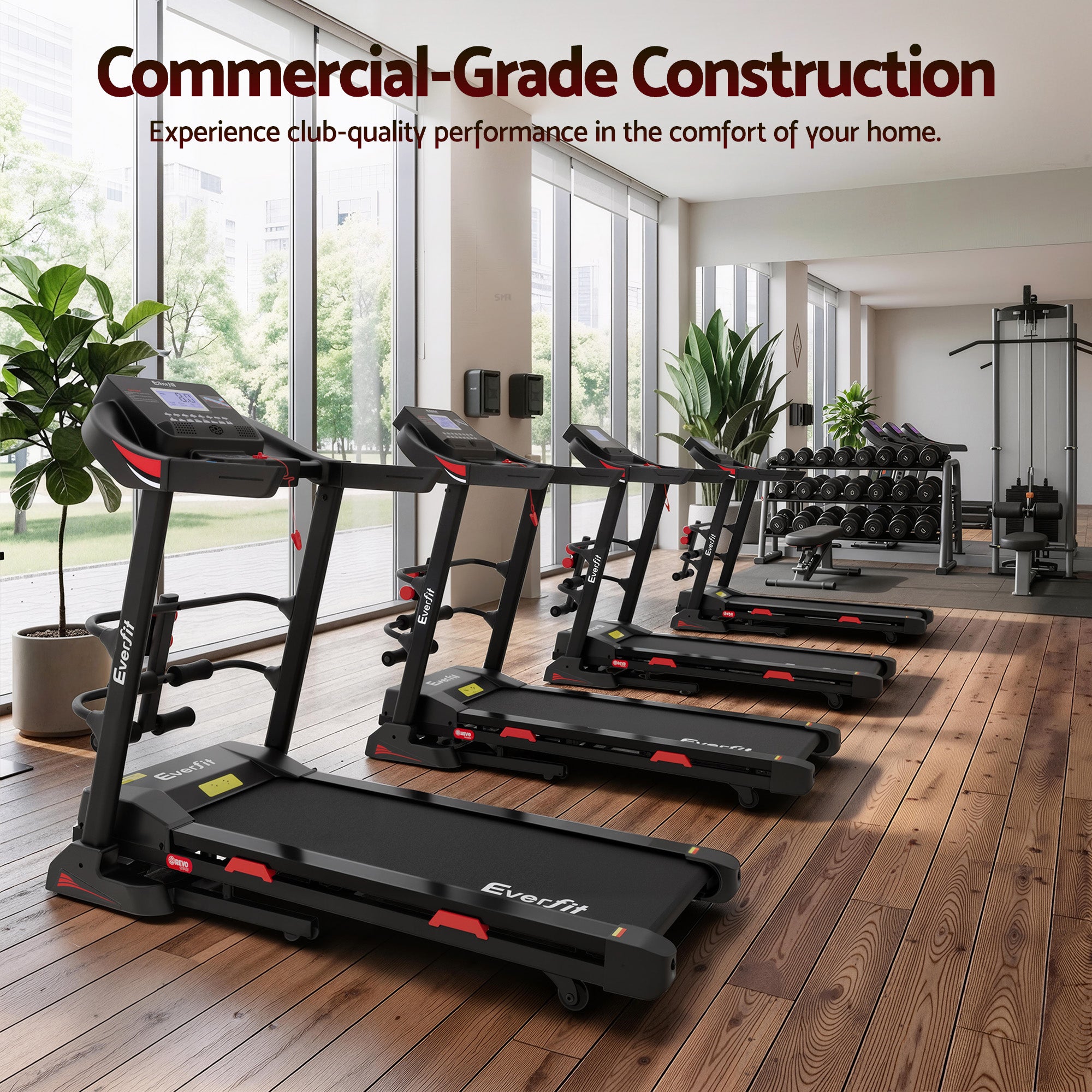 Everfit Treadmill Electric Home Gym Fitness Exercise Machine w/ Sit Up Bar 450mm