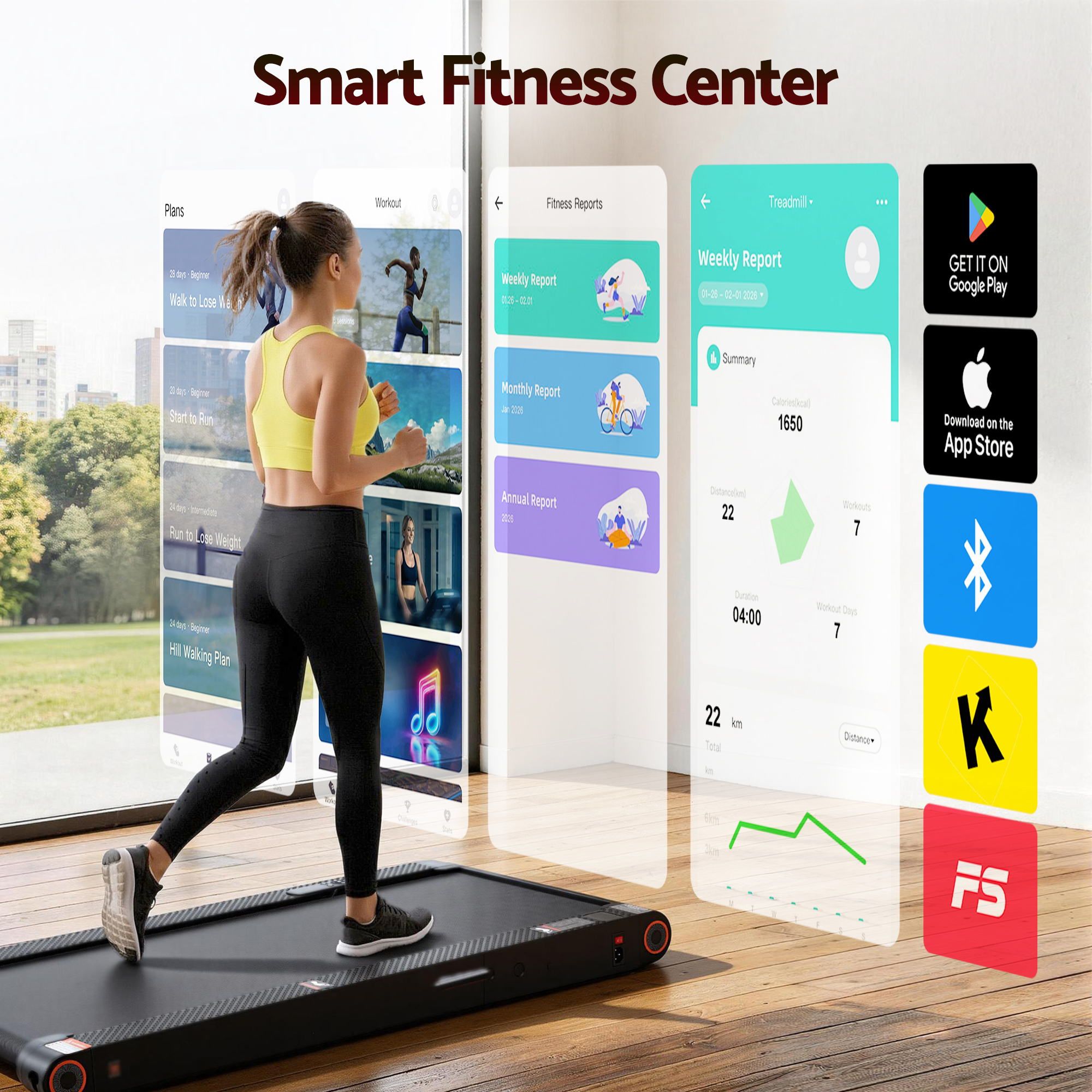 Everfit 4 in 1 Vibration Walking Pad Treadmill Under Desk Treadmills for Home