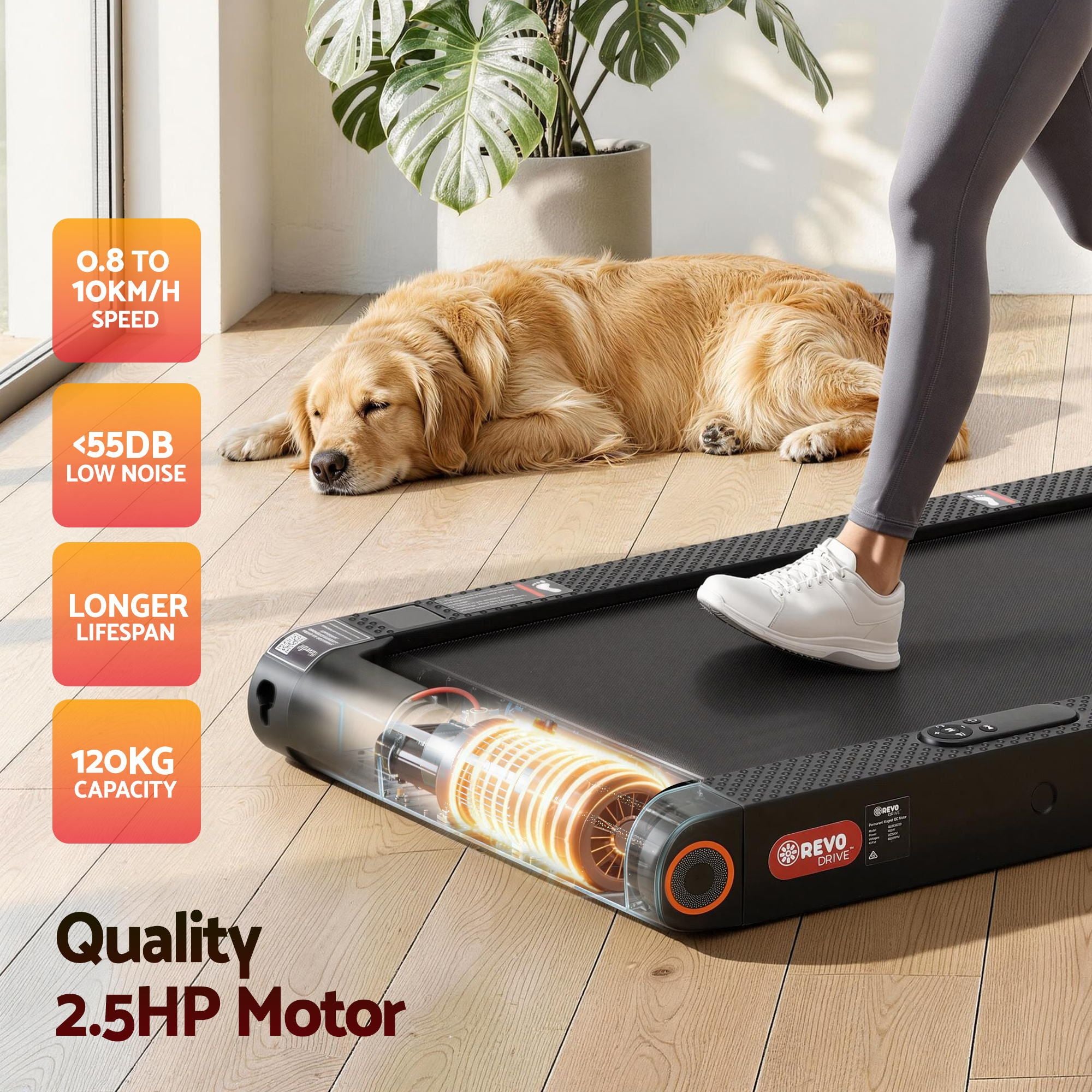 Everfit 4 in 1 Vibration Walking Pad Treadmill Under Desk Treadmills for Home