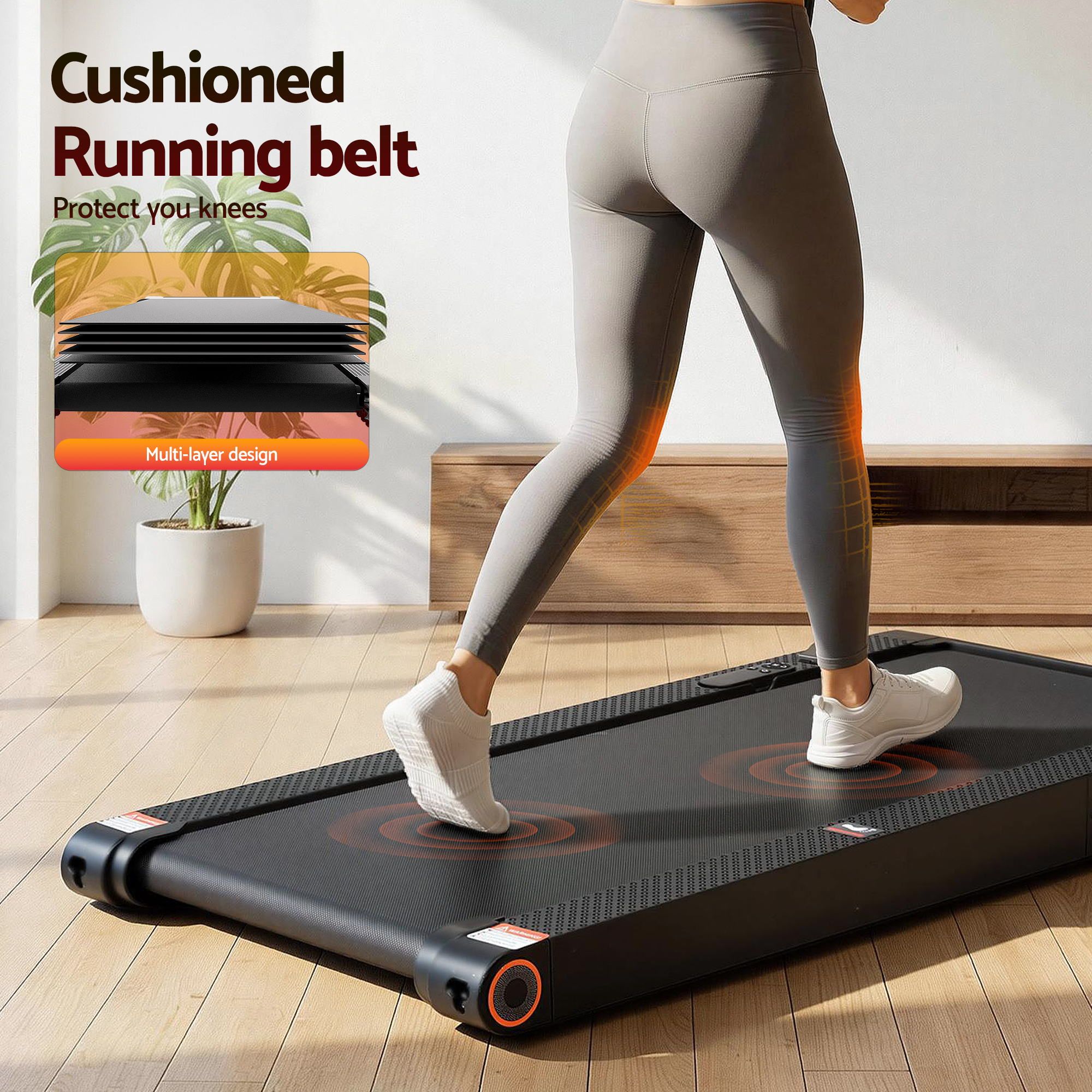 Everfit 4 in 1 Vibration Walking Pad Treadmill Under Desk Treadmills for Home