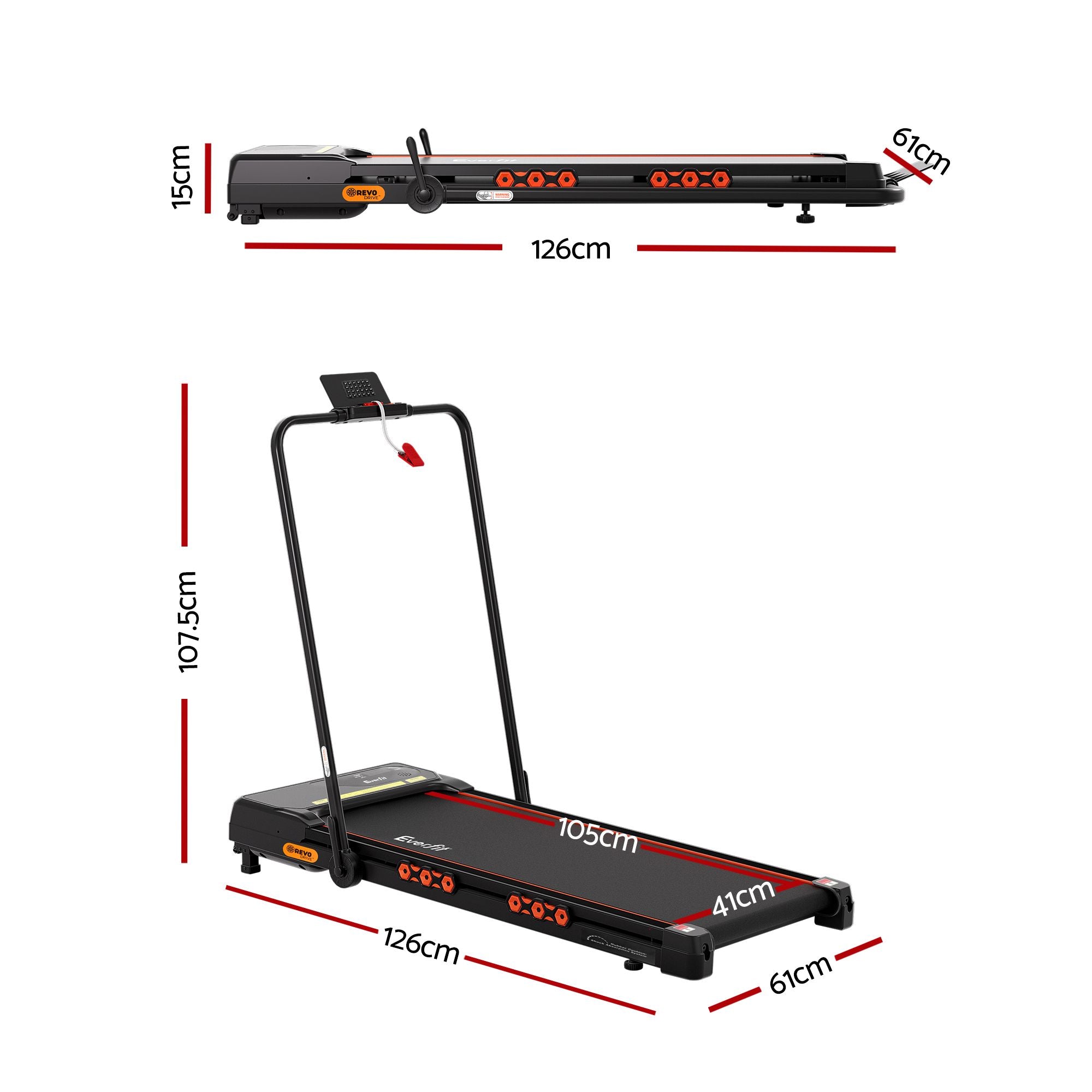 Everfit 3 in 1 Treadmill Electric Walking Pad Auto Incline Foldable for Home Gym