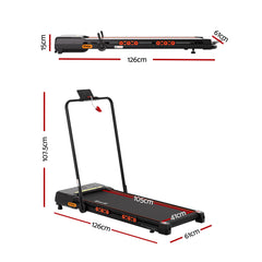 Everfit 3 in 1 Treadmill Electric Walking Pad Auto Incline Foldable for Home Gym