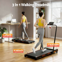 Everfit 3 in 1 Treadmill Electric Walking Pad Auto Incline Foldable for Home Gym