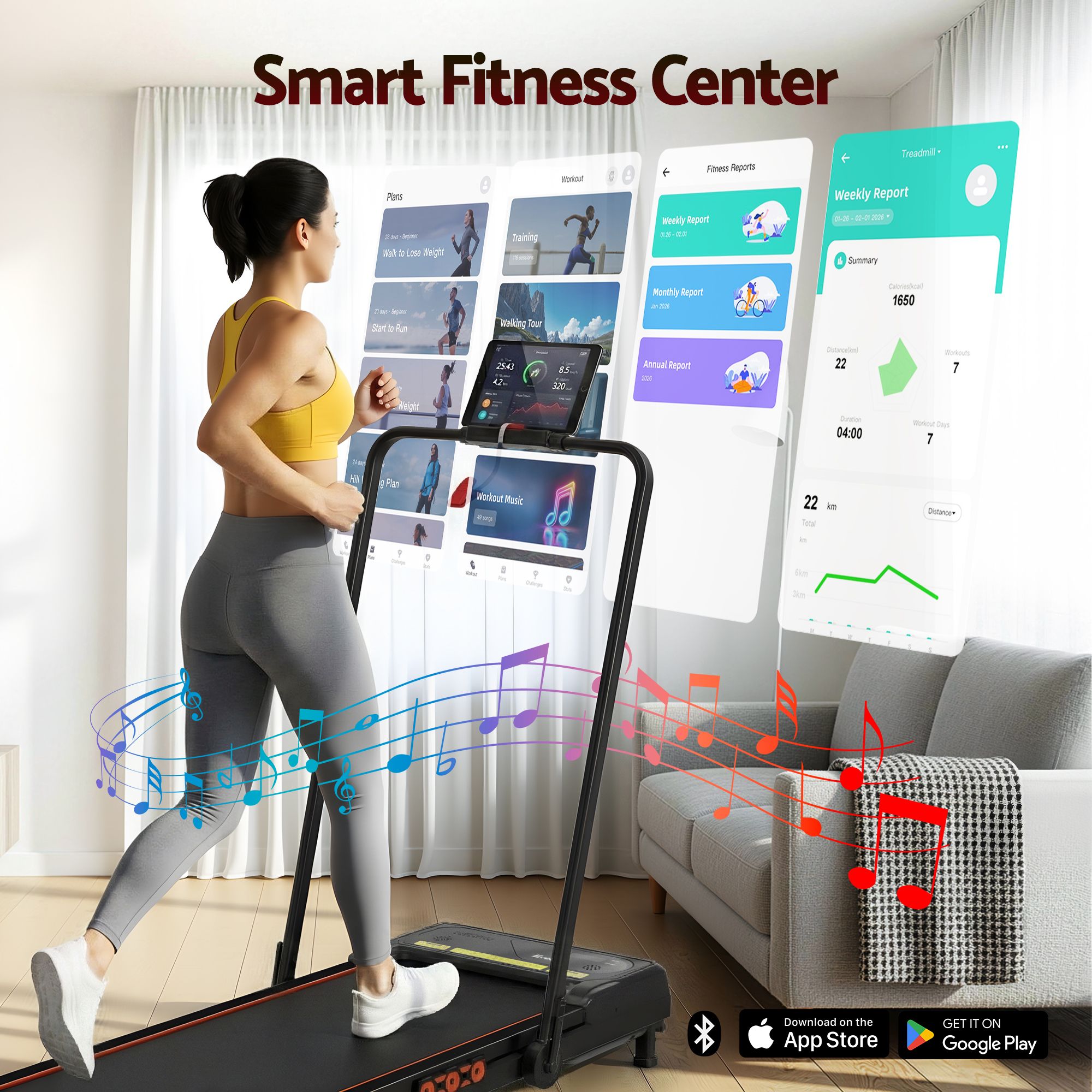 Everfit 3 in 1 Treadmill Electric Walking Pad Auto Incline Foldable for Home Gym