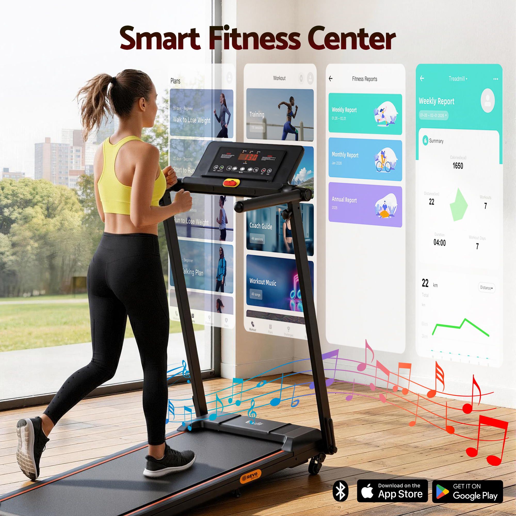 Everfit Treadmill Electric Walking Pad Foldable Incline for Home Office Gym