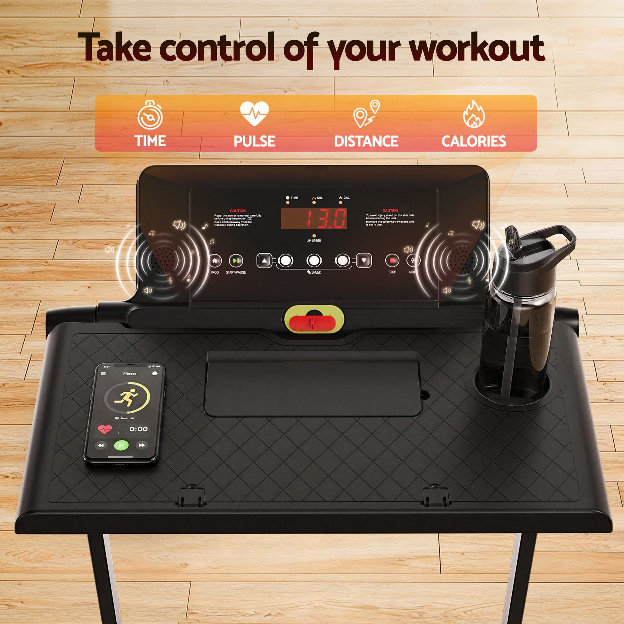 Everfit Treadmill Electric Walking Pad Foldable Incline for Home Office Gym