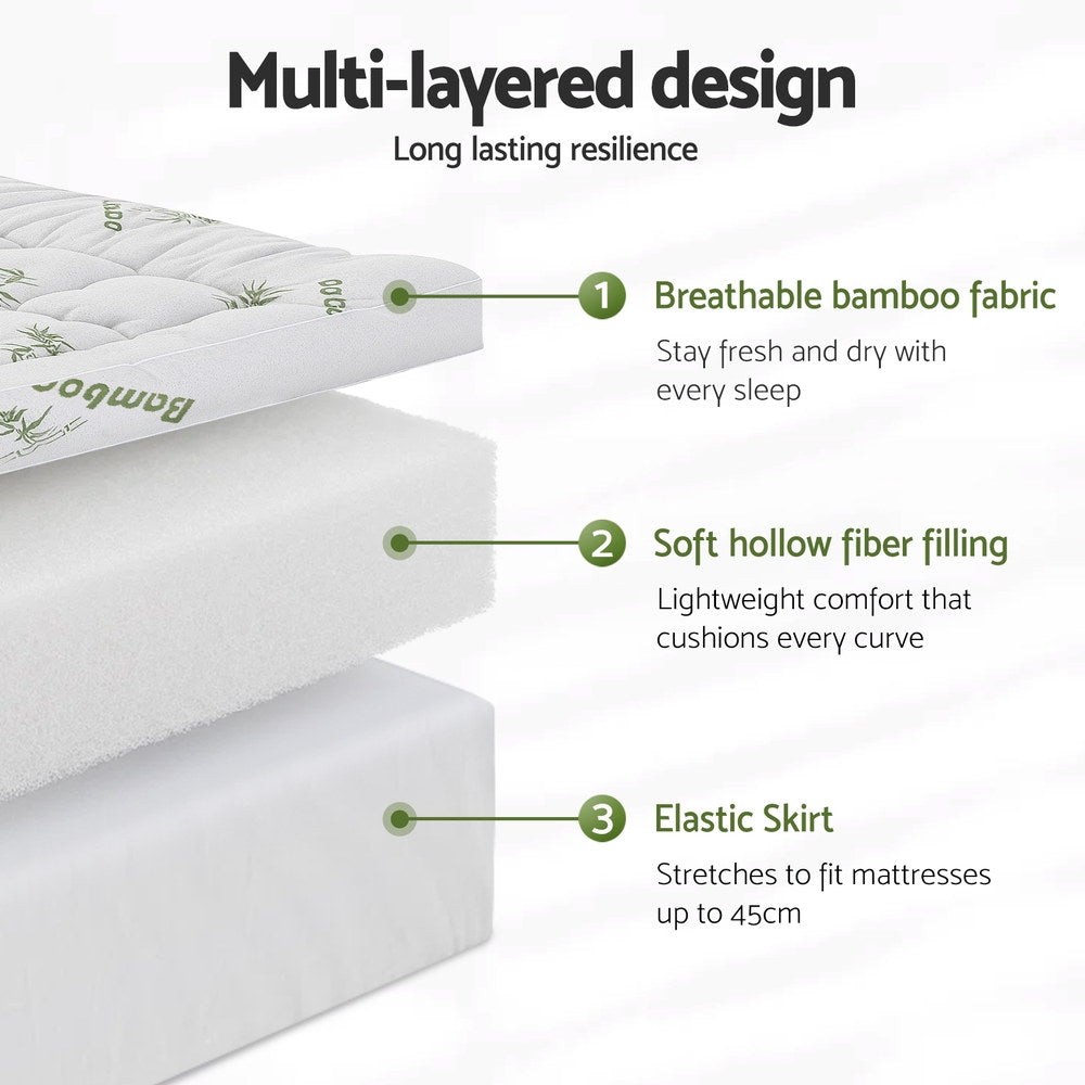 Giselle Bedding Mattress Topper 11cm Pillowtop toppers Free Delivery