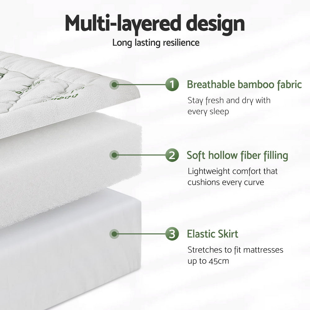 Giselle Bedding Mattress Topper 5cm Pillowtop toppers Free Delivery