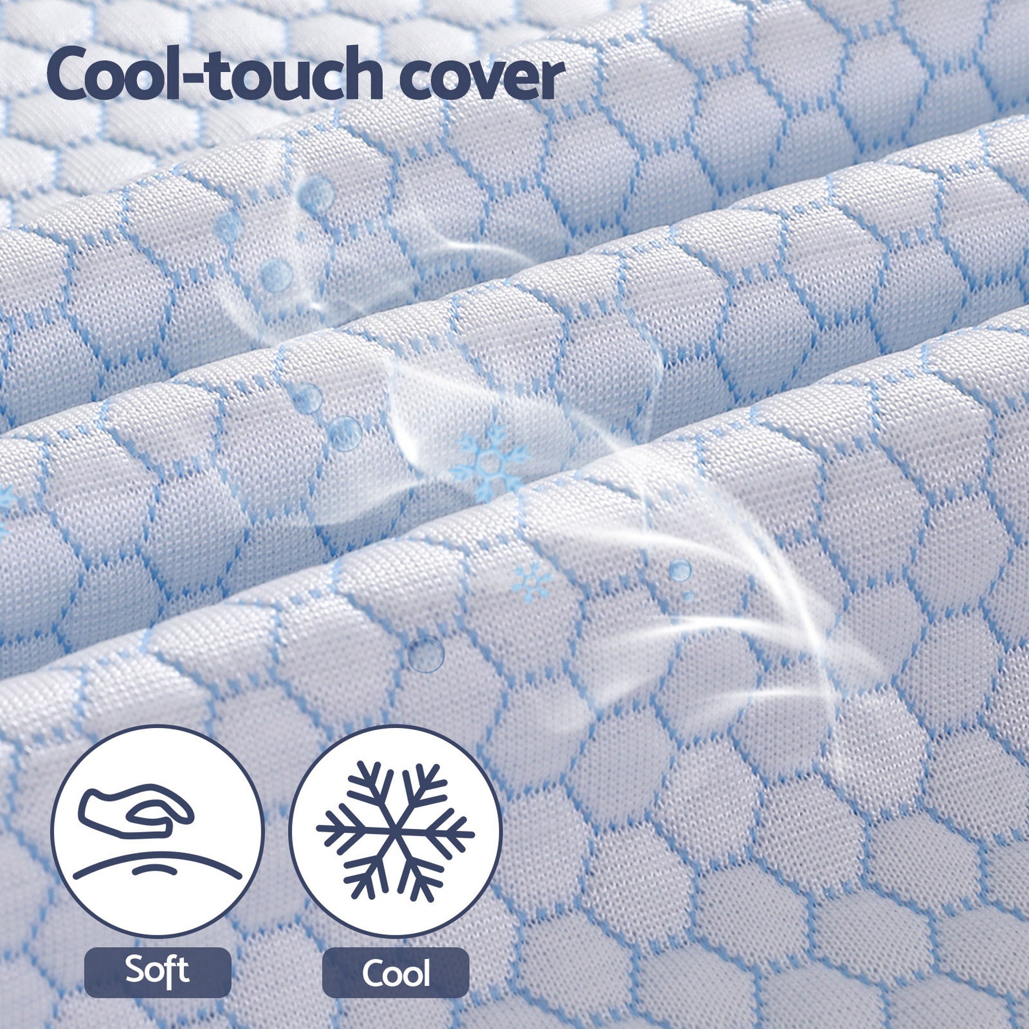 Giselle Bedding Latex Topper 100% Natural Latex Toppers 7-zone w/Ice Silk Cool-touch Fabric Cooling Cover Double 5cm