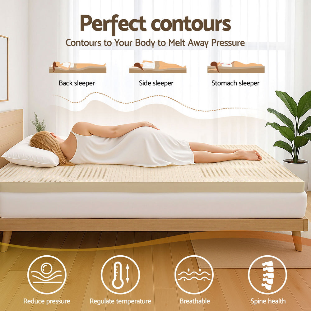 Giselle Bedding Latex Mattress Topper 7.5cm King