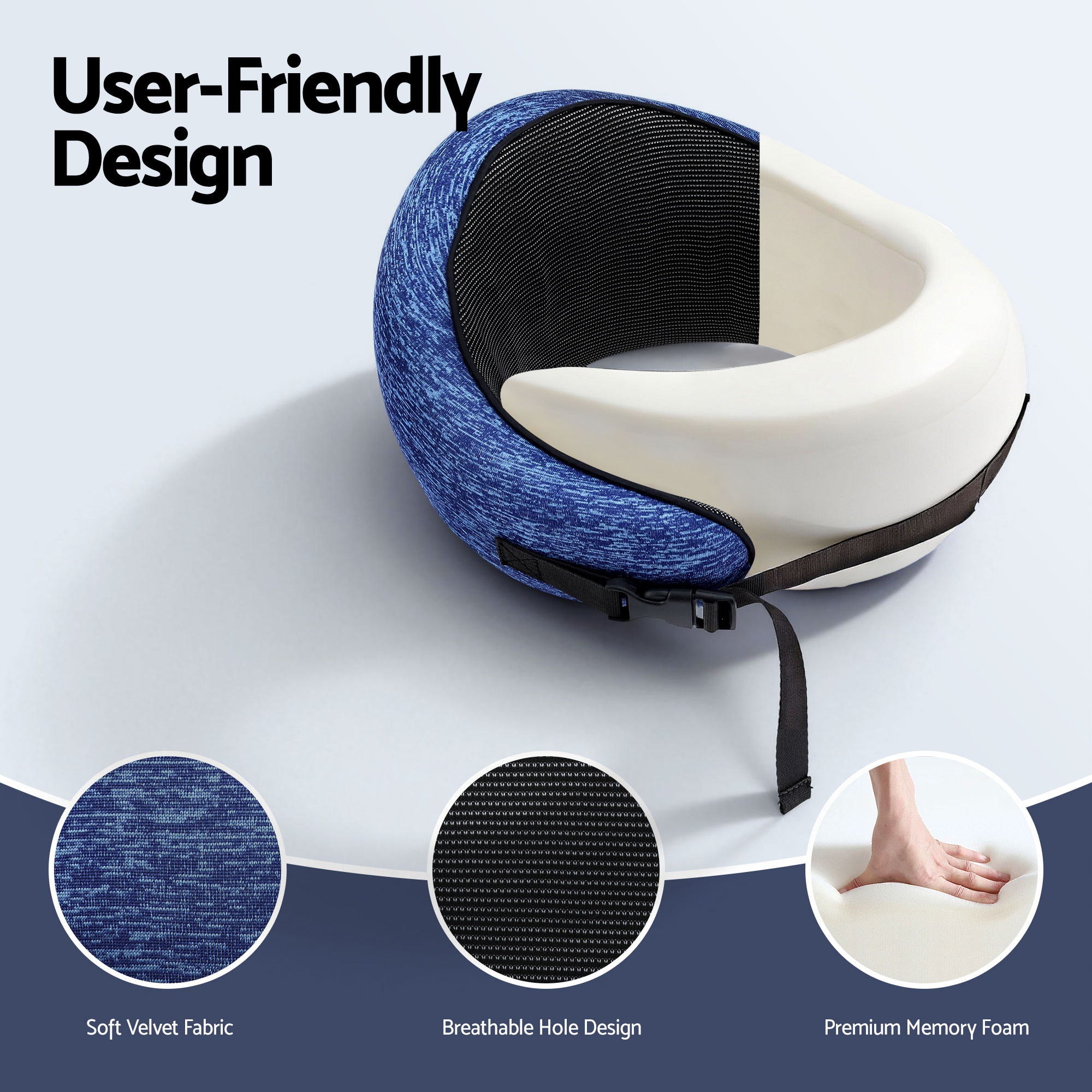 Wanderlite Travel Pillows for Airplanes Ergonomic Memory Foam Neck Pillow, Breathable & Washable Cover, Travel Bag Included, Airplane Pillow for Airpl