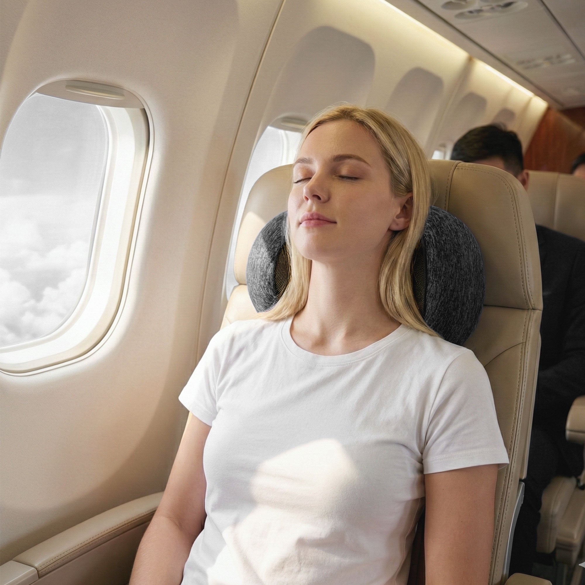 Wanderlite Travel Pillows for Airplanes Ergonomic Memory Foam Neck Pillow, Breathable & Washable Cover, Travel Bag Included, Airplane Pillow for Airpl