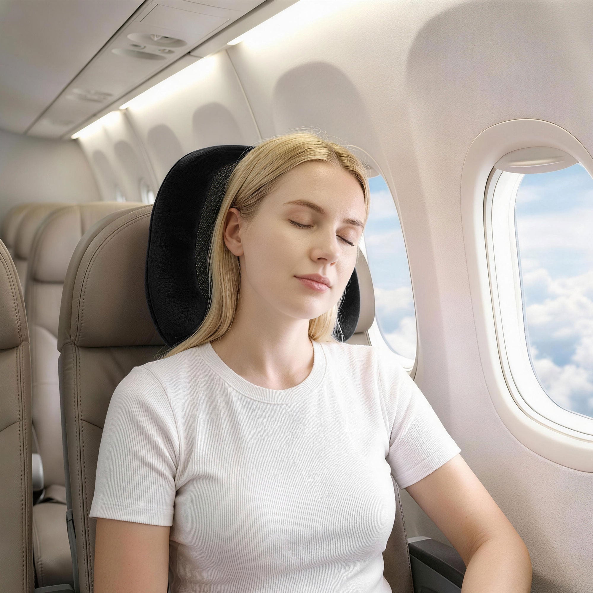 Wanderlite Travel Pillow for Airplanes Memory Foam Neck Pillows for Traveling, Soft & Washable Cover with Storage Bag, Portable Plane Accessories for