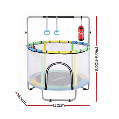 Everfit 55inch Trampoline Kids Rebounder with Basketball Set Sandbag Boxing Game