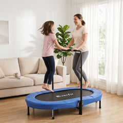 Everfit 56-Inch Foldable Fitness Trampoline Indoor Rebounder Adjustable Handrail
