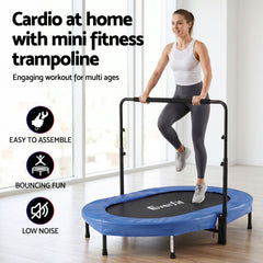 Everfit 56-Inch Foldable Fitness Trampoline Indoor Rebounder Adjustable Handrail