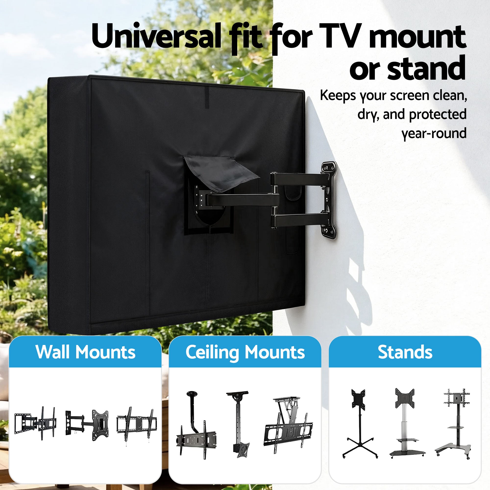 Artiss 40-43 Inch TV Cover Waterproof Outdoor Patio Flat Television Protector