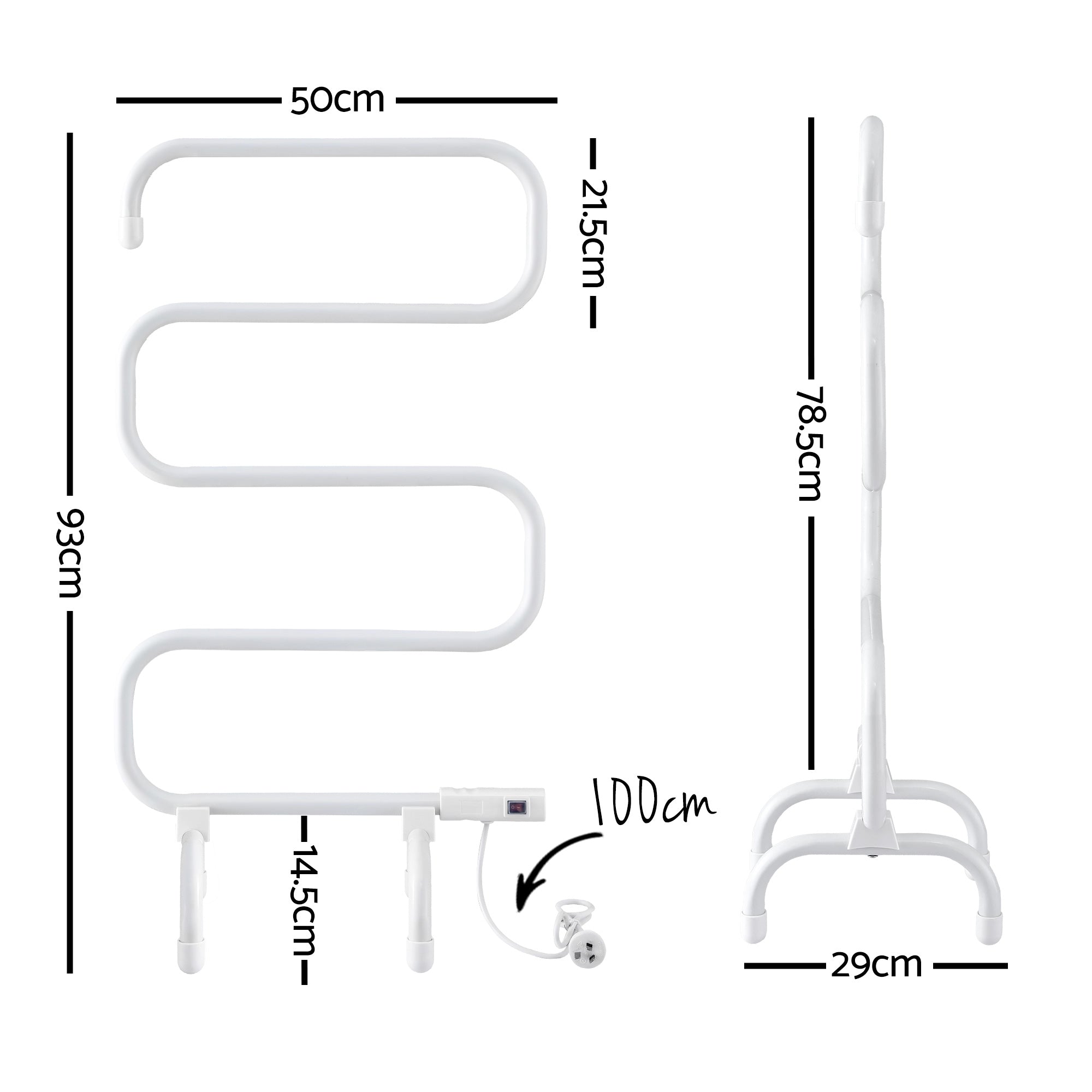 Devanti Heated Towel Rail Freestanding Wall Mounted Free Delivery