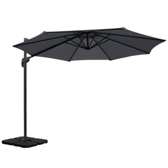 Instahut 3m Outdoor Umbrella w/Base Cantilever Beach Roma 360 Degree Tilt